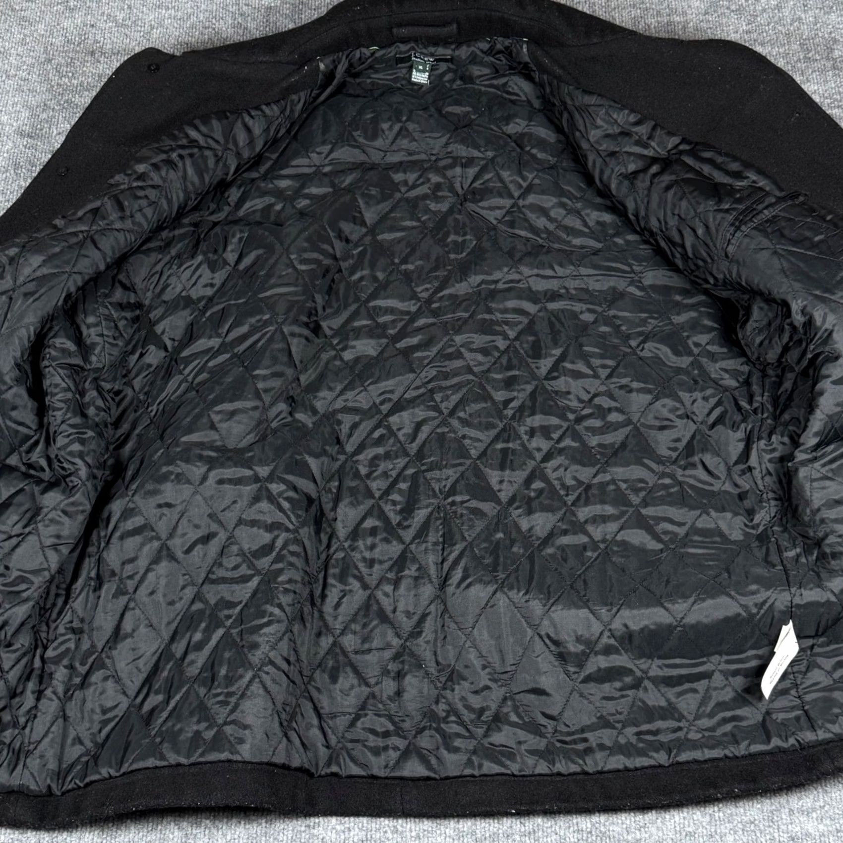 J.Crew VINTAGE J.Crew Italian Wool Pea Coat XL Top Coat Quilted Liner Black Wool Jacket Men Winter Workwear Size US XL / EU 56 / 4 - 5 Thumbnail