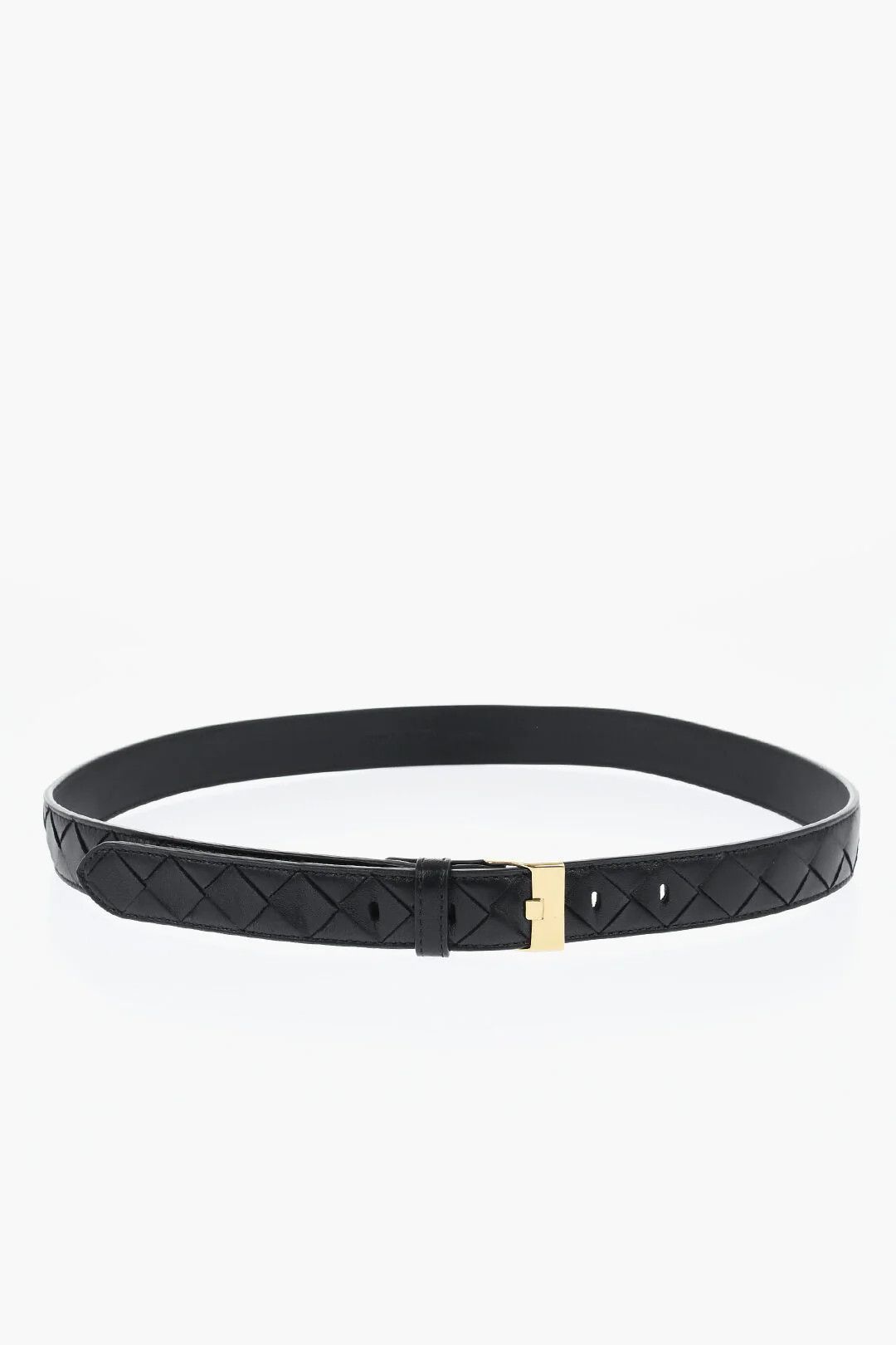 Bottega Veneta og1mm0426 Size: 75 / Slim-Fit Woven Leather Belt in Black Size ONE SIZE - 2 Thumbnail