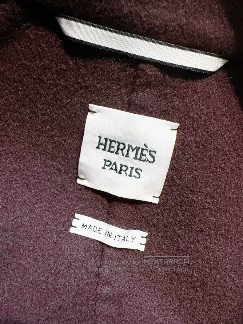 Hermes Hermes Burgundy Long Sleeve Short Cashmere Zip-up Jacket Size XS / US 0-2 / IT 36-38 - 4 Thumbnail