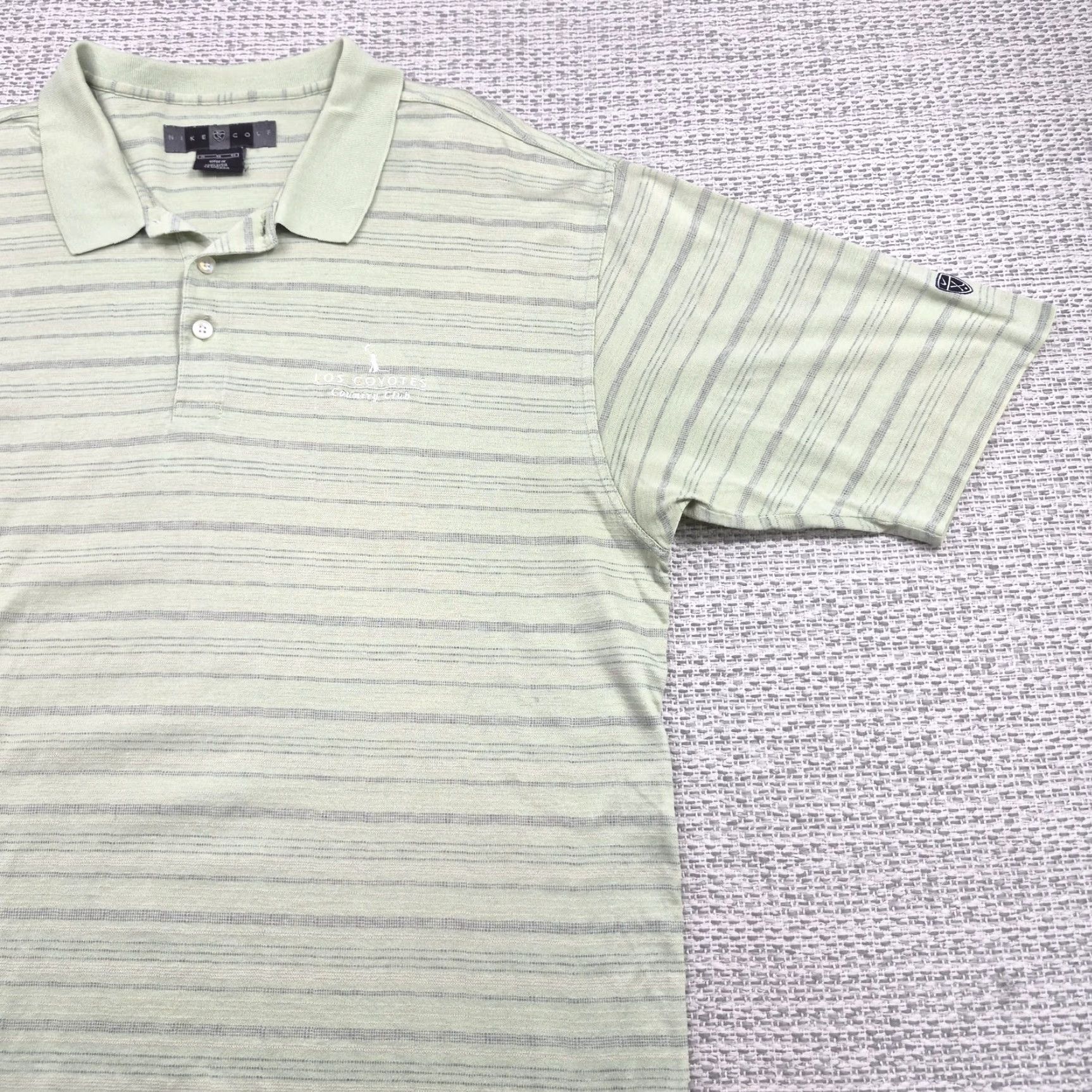 Nike Nike Golf Polo Shirt Mens XL Green Stripe Los Coyotes Country Club Cotton Knit Size US XL / EU 56 / 4 - 2 Thumbnail