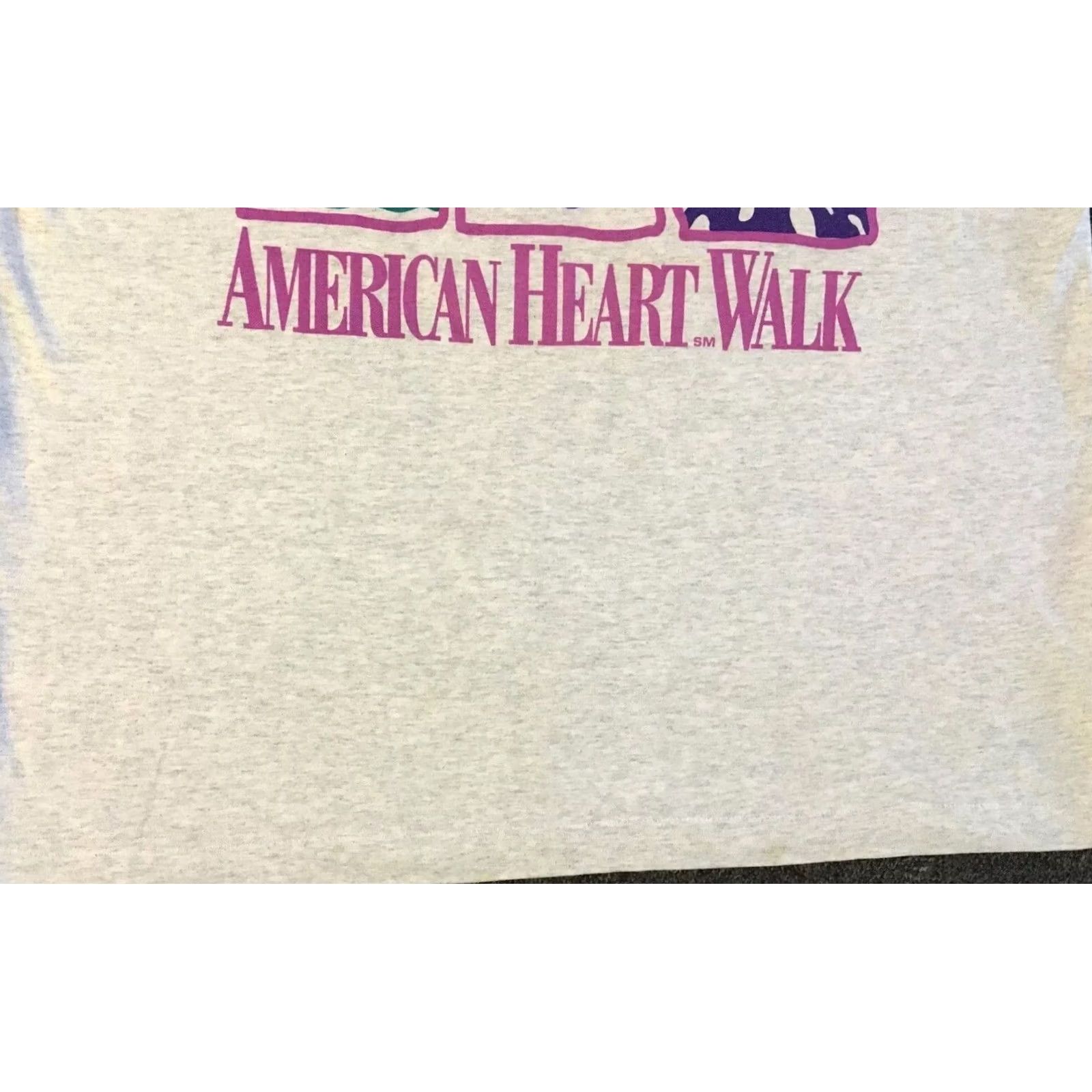 Vintage VINTAGE American Heart Walk Shirt XL Gray Single Stitch Mens 90s Grunge Surf Track & Field USA Retro Size US XL / EU 56 / 4 - 6 Thumbnail