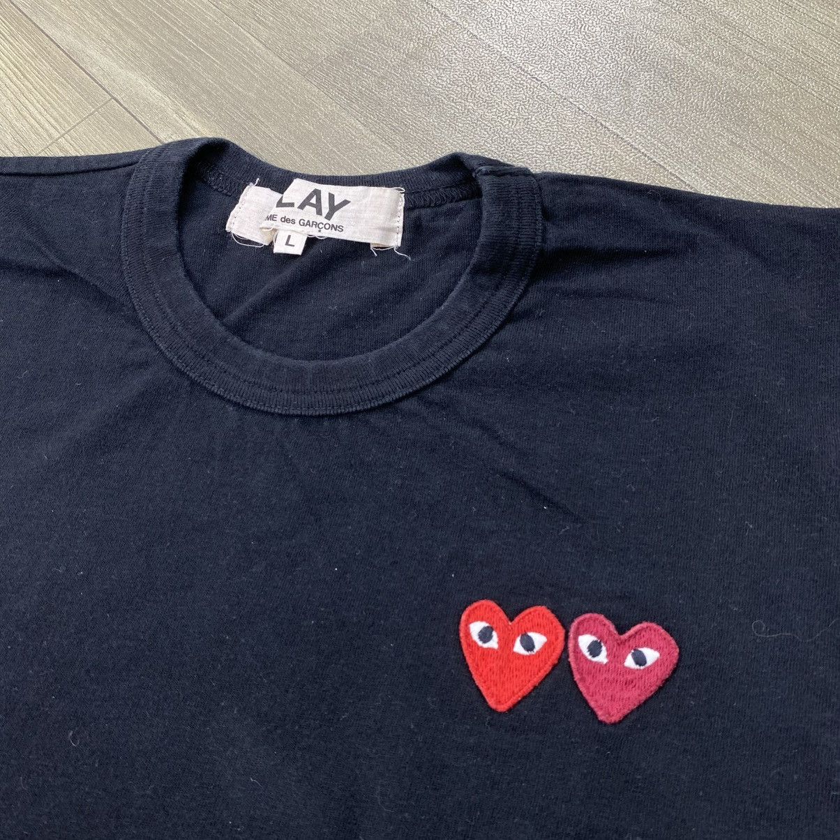 Comme des Garcons PLAY AD2018 Comme Des Garcons Play Double Small Heart CDG Tee Size US M / EU 48-50 / 2 - 5 Thumbnail
