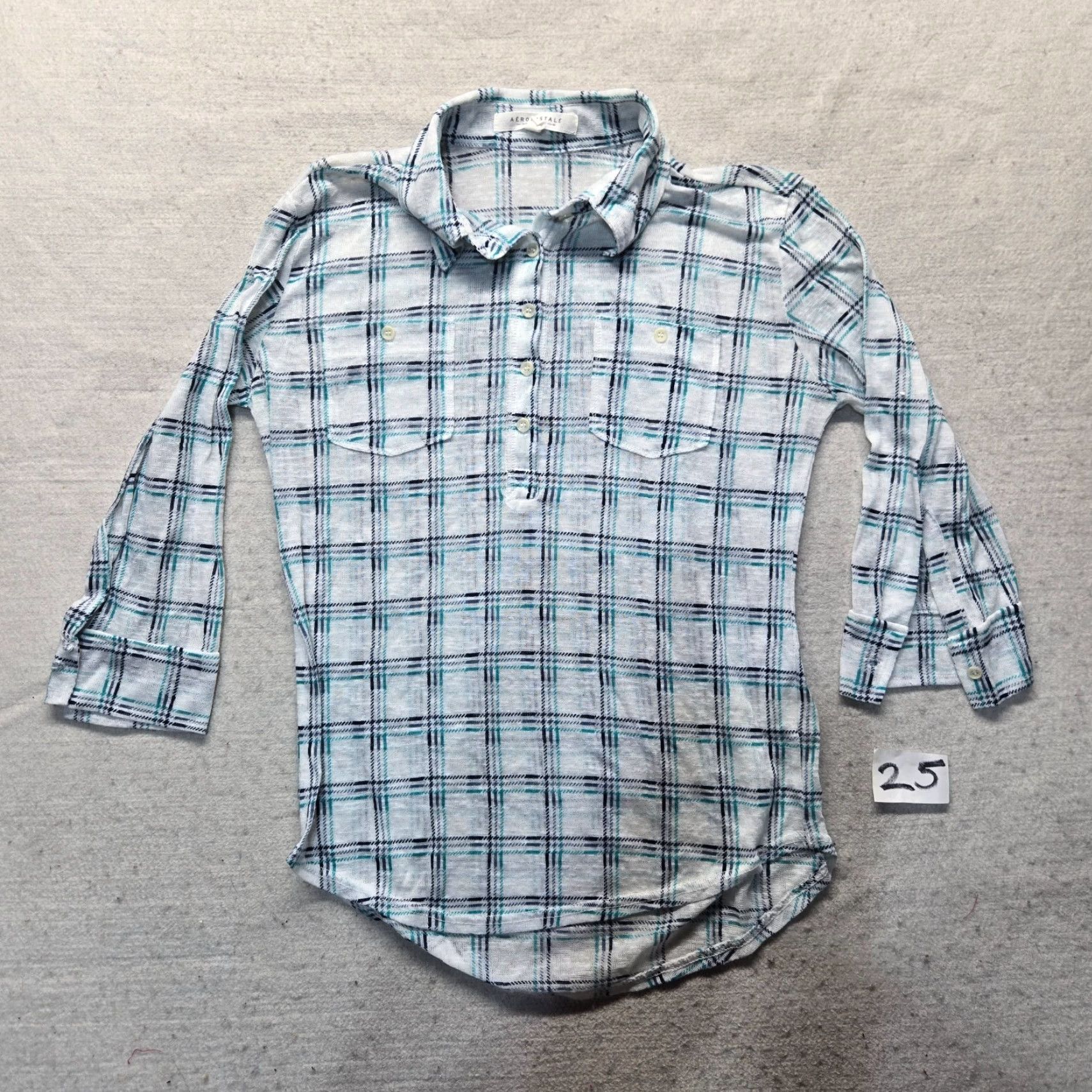 Aeropostale VINTAGE Aeropostale Shirt Long Sleeve Casual Women Size Small White Plaid 90s Size S / US 4 / IT 40 - 2 Thumbnail