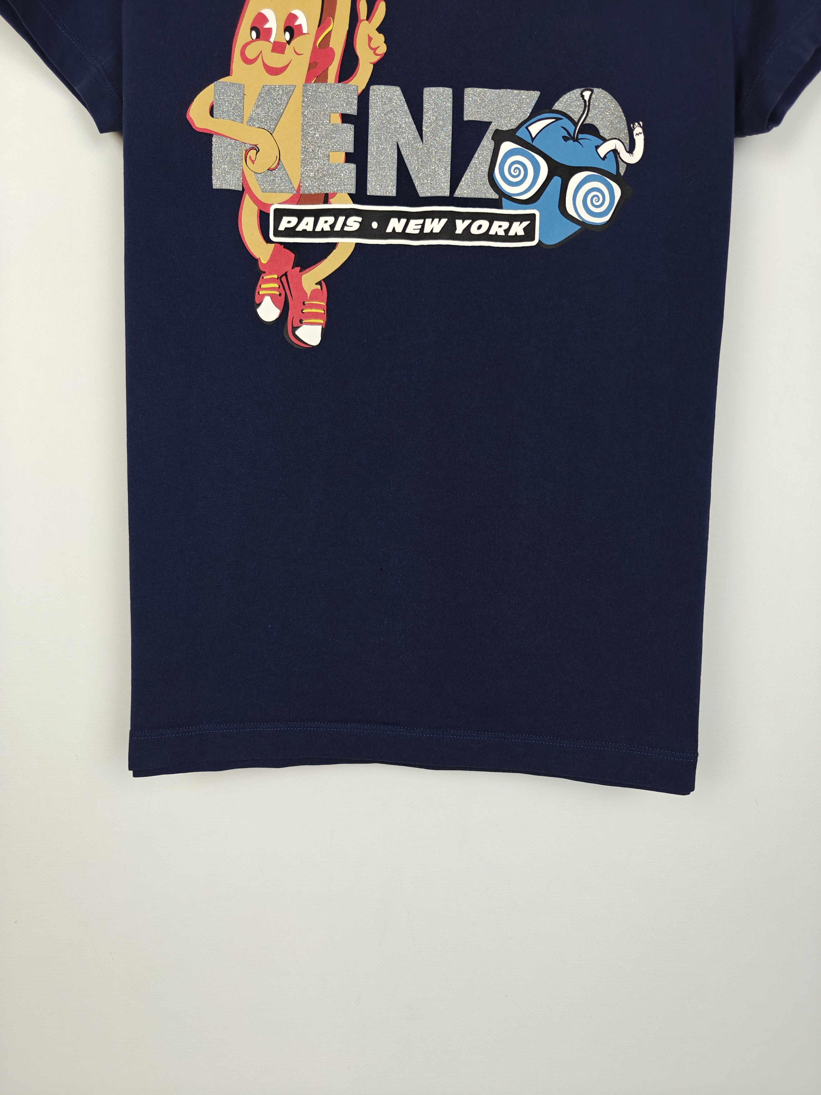 Kenzo Kenzo Paris T-Shirt Crewneck Hot Dog Logo Navy size M Size S / US 4 / IT 40 - 3 Thumbnail