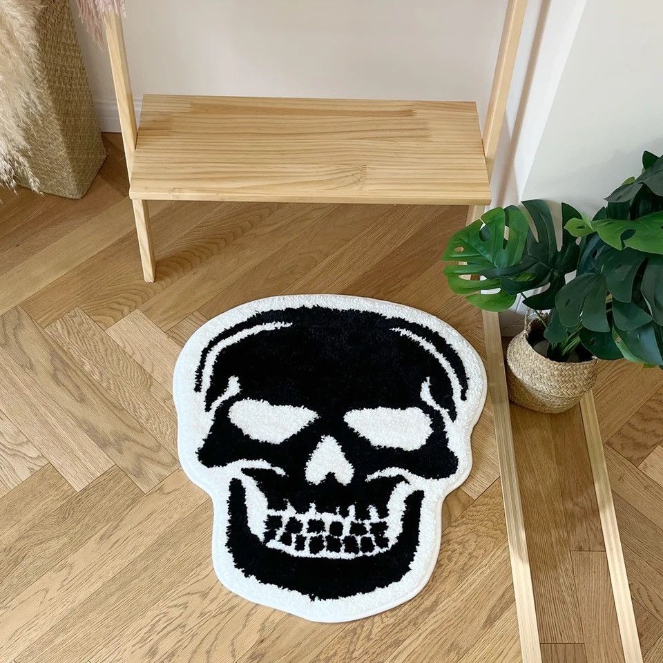 Vintage Skull Bath Mat Tufted Rug Gothic Size ONE SIZE - 6 Thumbnail