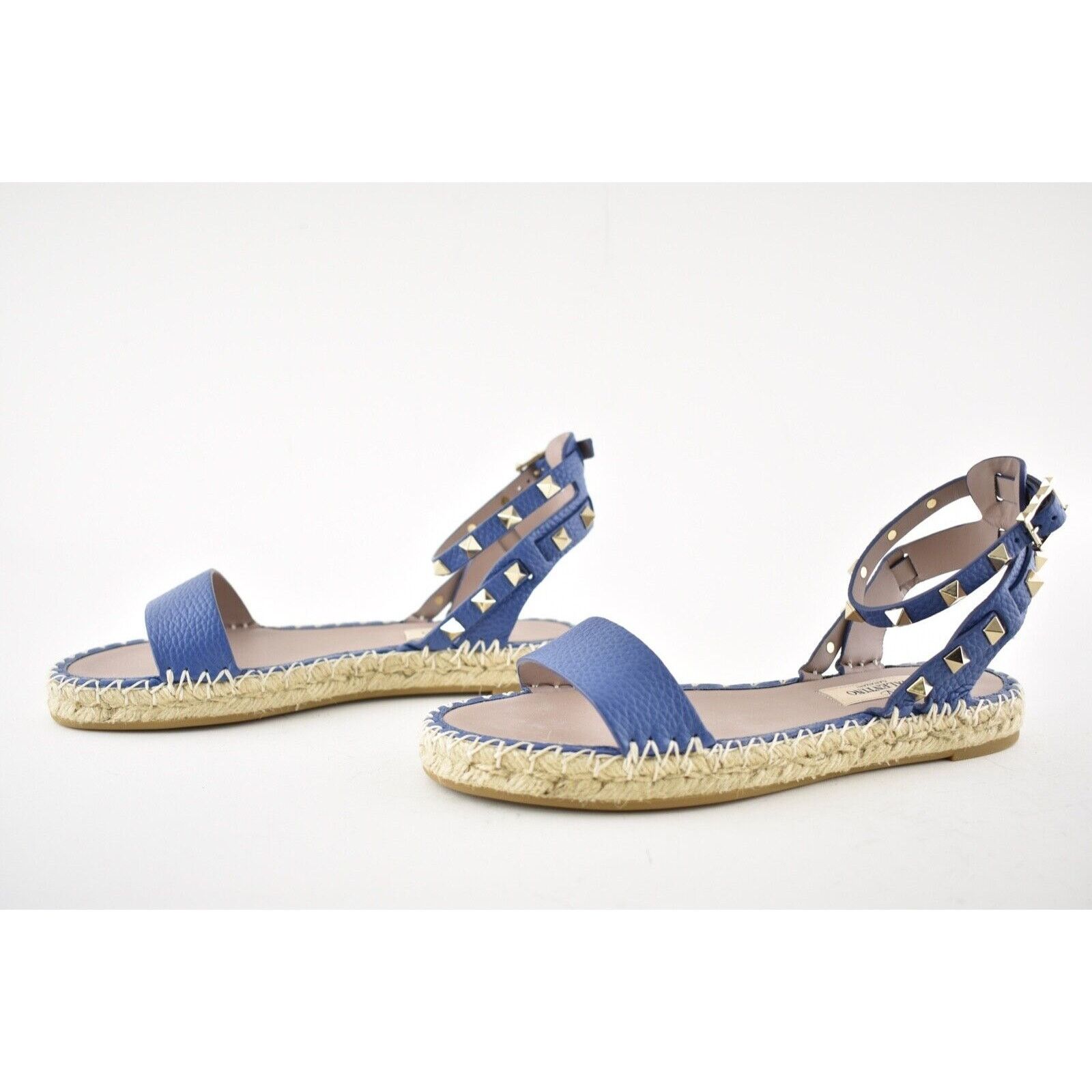 Valentino Valentino Rockstud T 20 Blue Leather Stud Ankle Strap Size US 11 / IT 41 - 9 Thumbnail