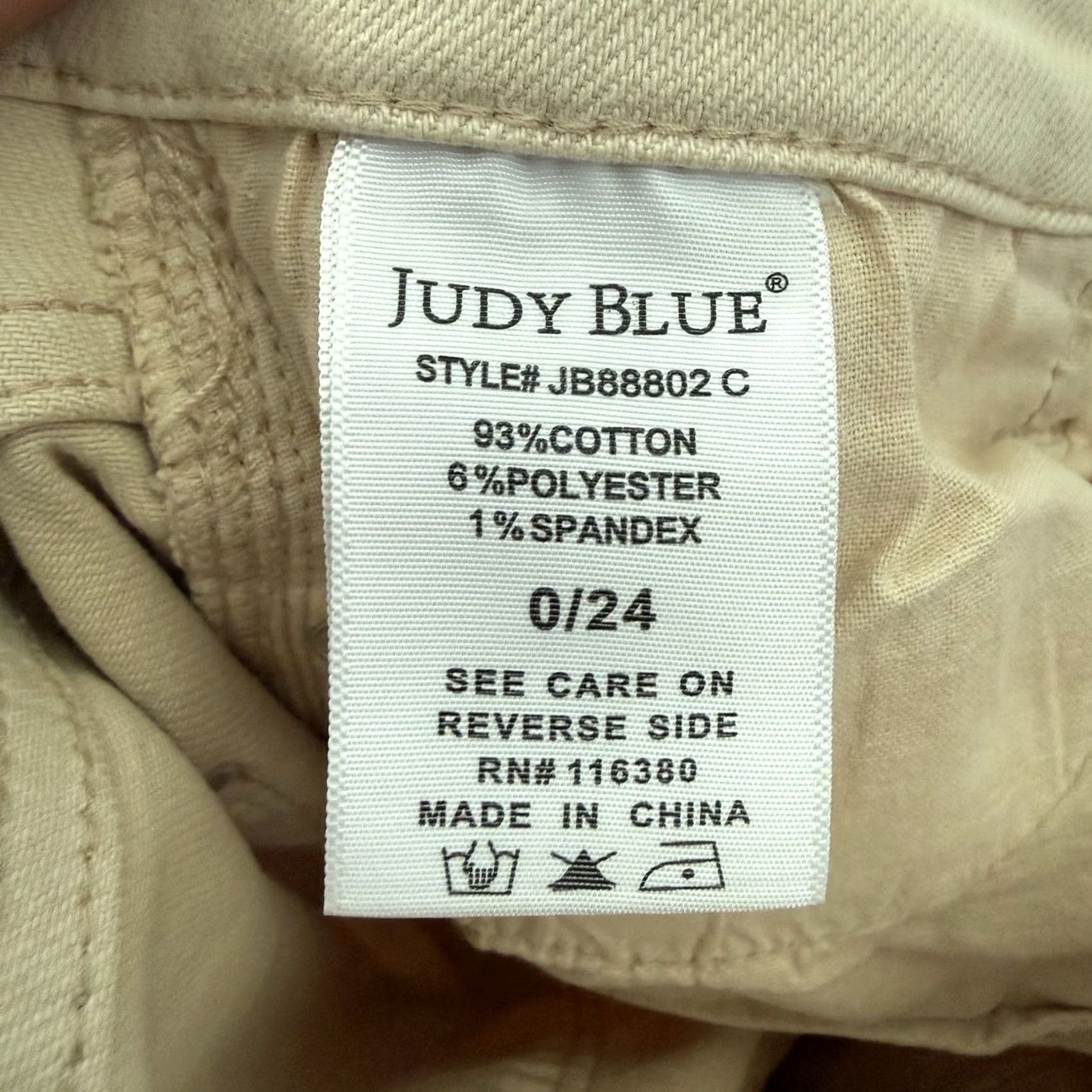 Vintage Judy Blue Jeans Womens 0/24 High Rise Wide Raw Hem Crop Denim Herb Garment Dyed Size 25" / US 0 / IT 36 - 4 Thumbnail