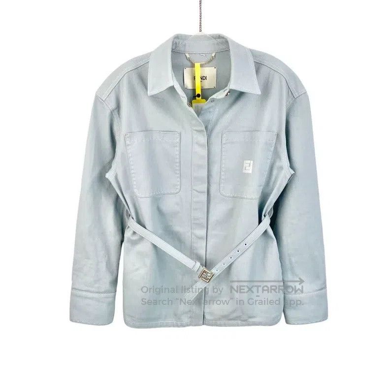 Fendi Fendi Double F Logo Belted Denim Jacket Size XS / US 0-2 / IT 36-38 - 1 Thumbnail