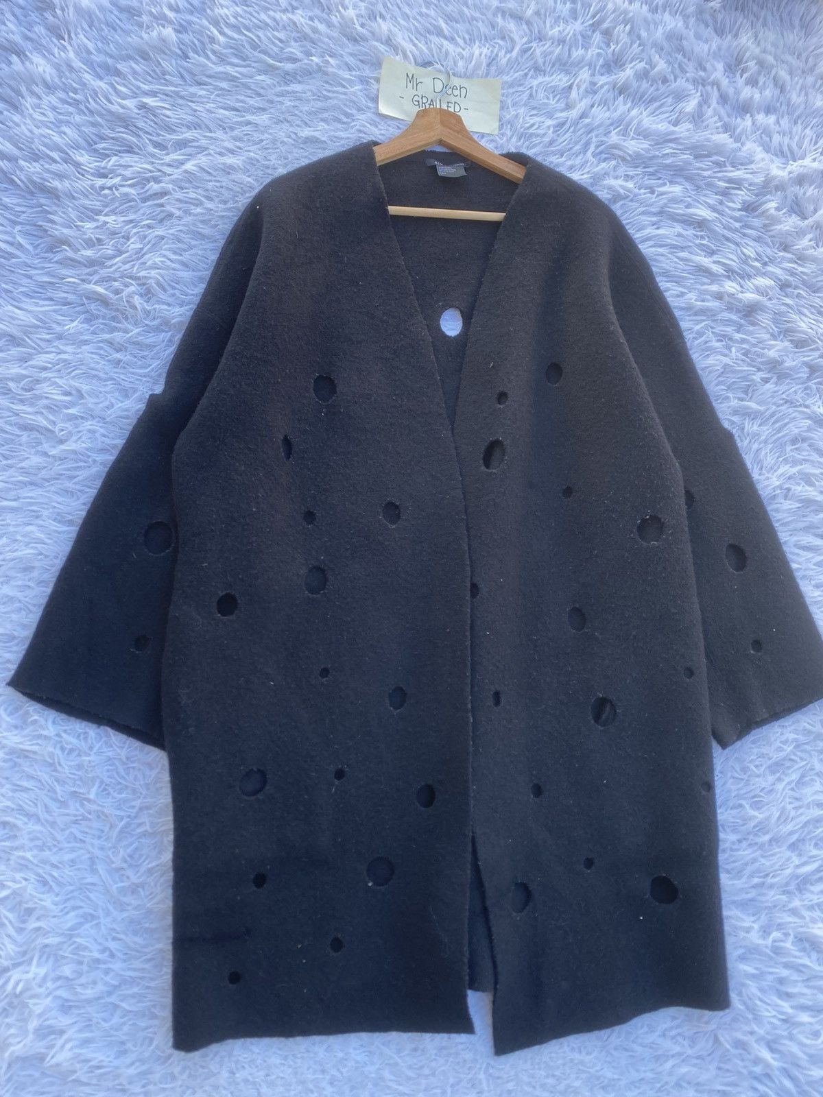 Armani Exchange Rare Armani Exchange Winter Wool Distressed Hole Jacket Size US L / EU 52-54 / 3 - 6 Thumbnail