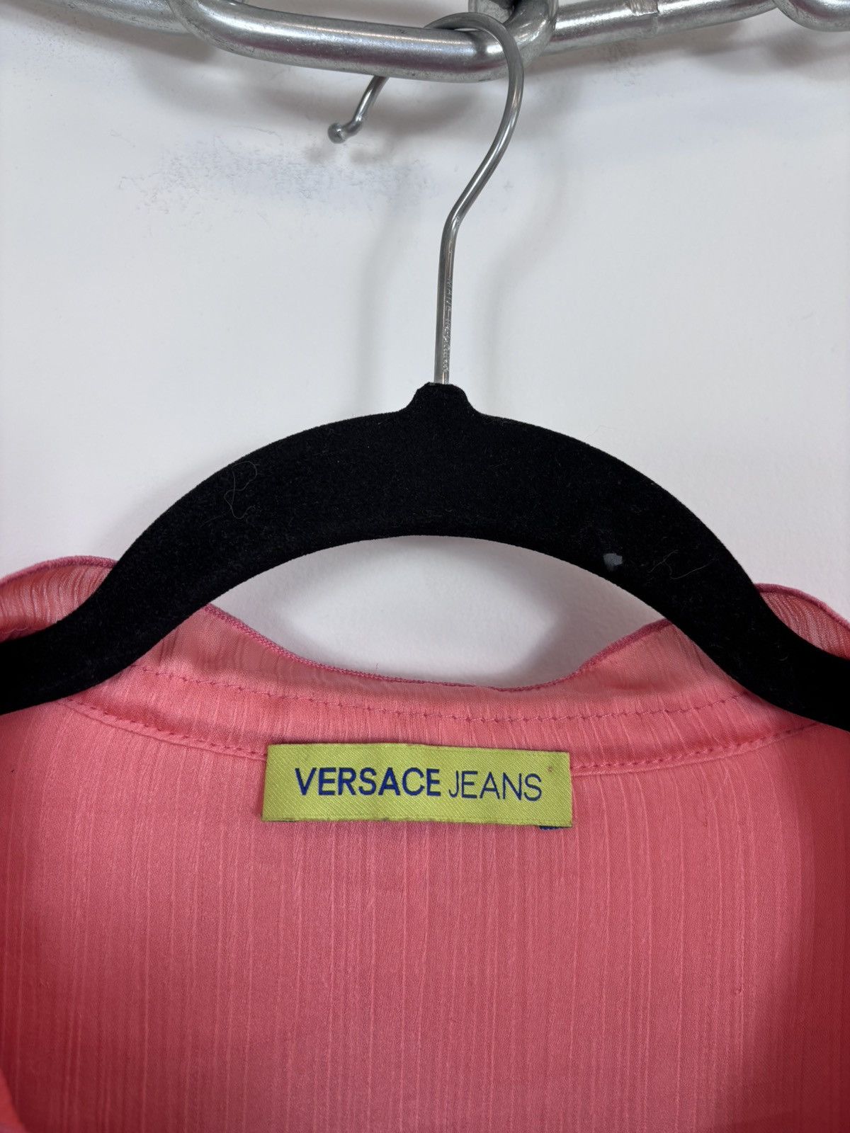 Versace Jeans Couture Versace Jeans Women’s Coral Chiffon Ruffle Mini Dress Size S / US 4 / IT 40 - 13 Thumbnail