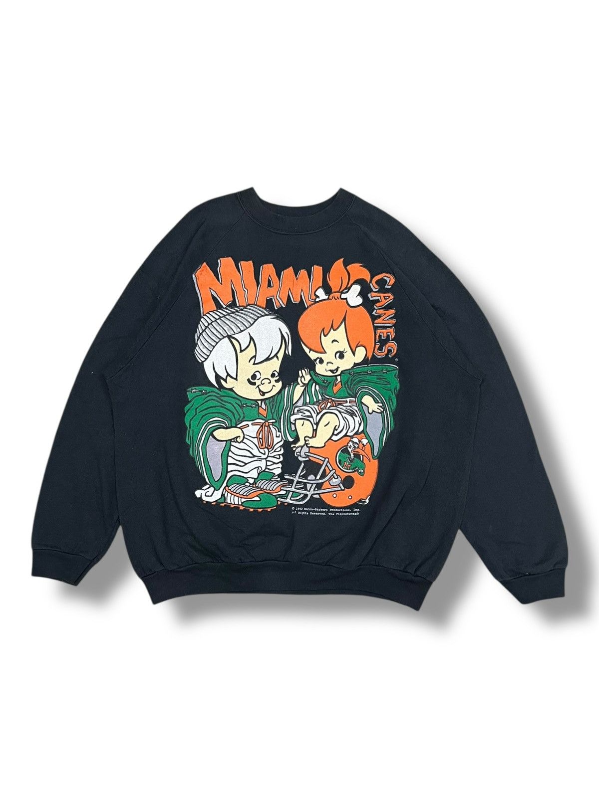 All Sport Vintage 1992 Miami Hurricanes x The Flintstones Sweatshirt Size US XL / EU 56 / 4 - 1 Thumbnail