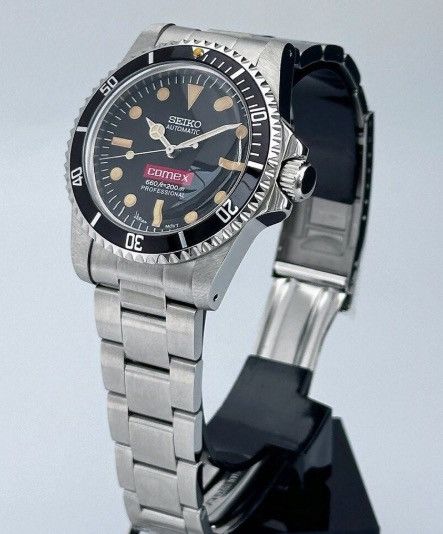 Japanese Brand Seiko Mod Submariner Comex Black Dial Oyster Steel Watch Size ONE SIZE - 3 Thumbnail