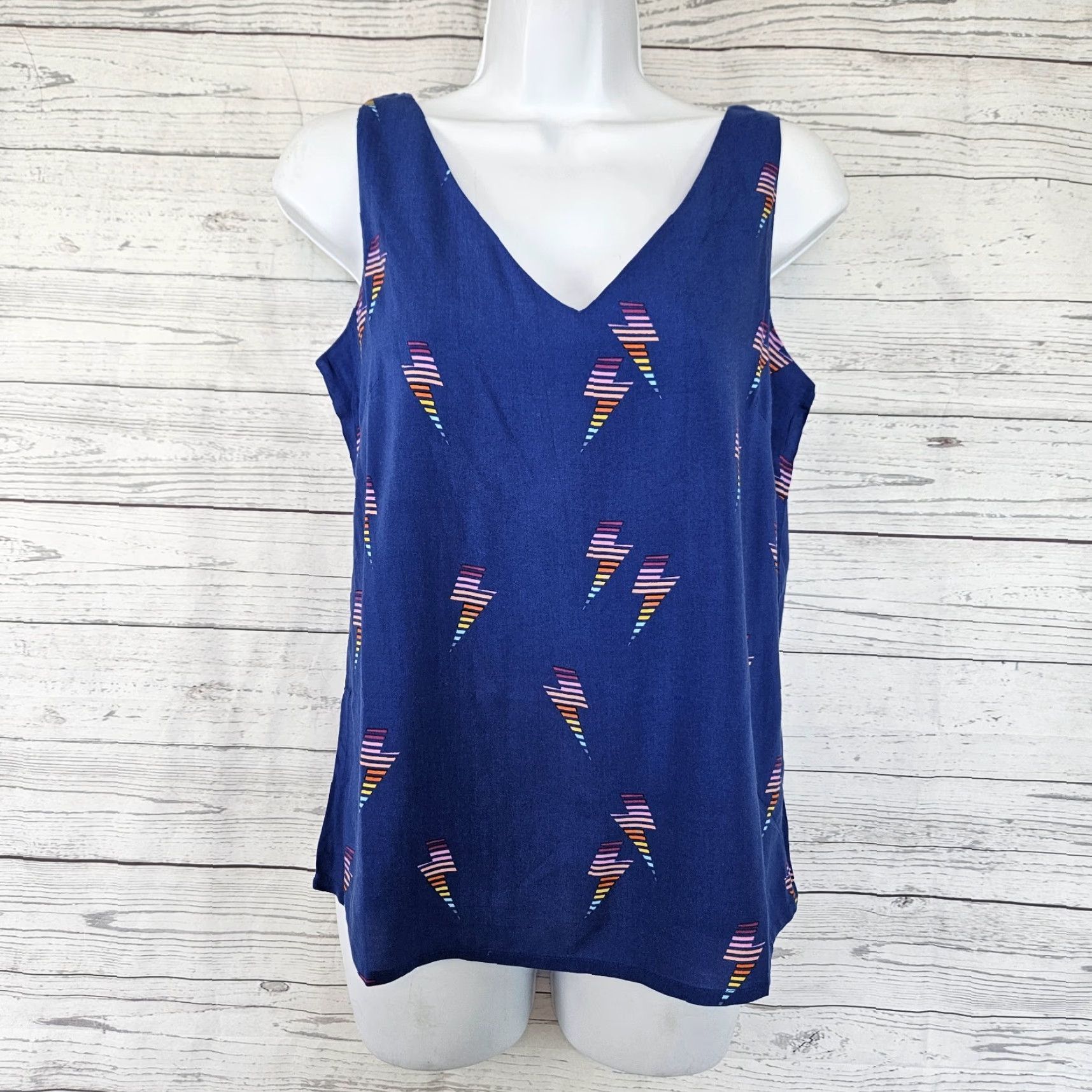 Vintage Sugarhill Tank Top Womens Sz 6 Blue V-Neck Sleeveless Casual Size M / US 6-8 / IT 42-44 - 2 Thumbnail