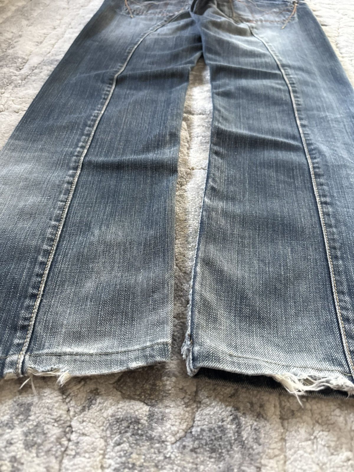 If Six Was Nine Ikka Japan Paneled Cut & Sew Claw Mark Fade Wash Jeans Size US 32 / EU 48 - 22 Thumbnail