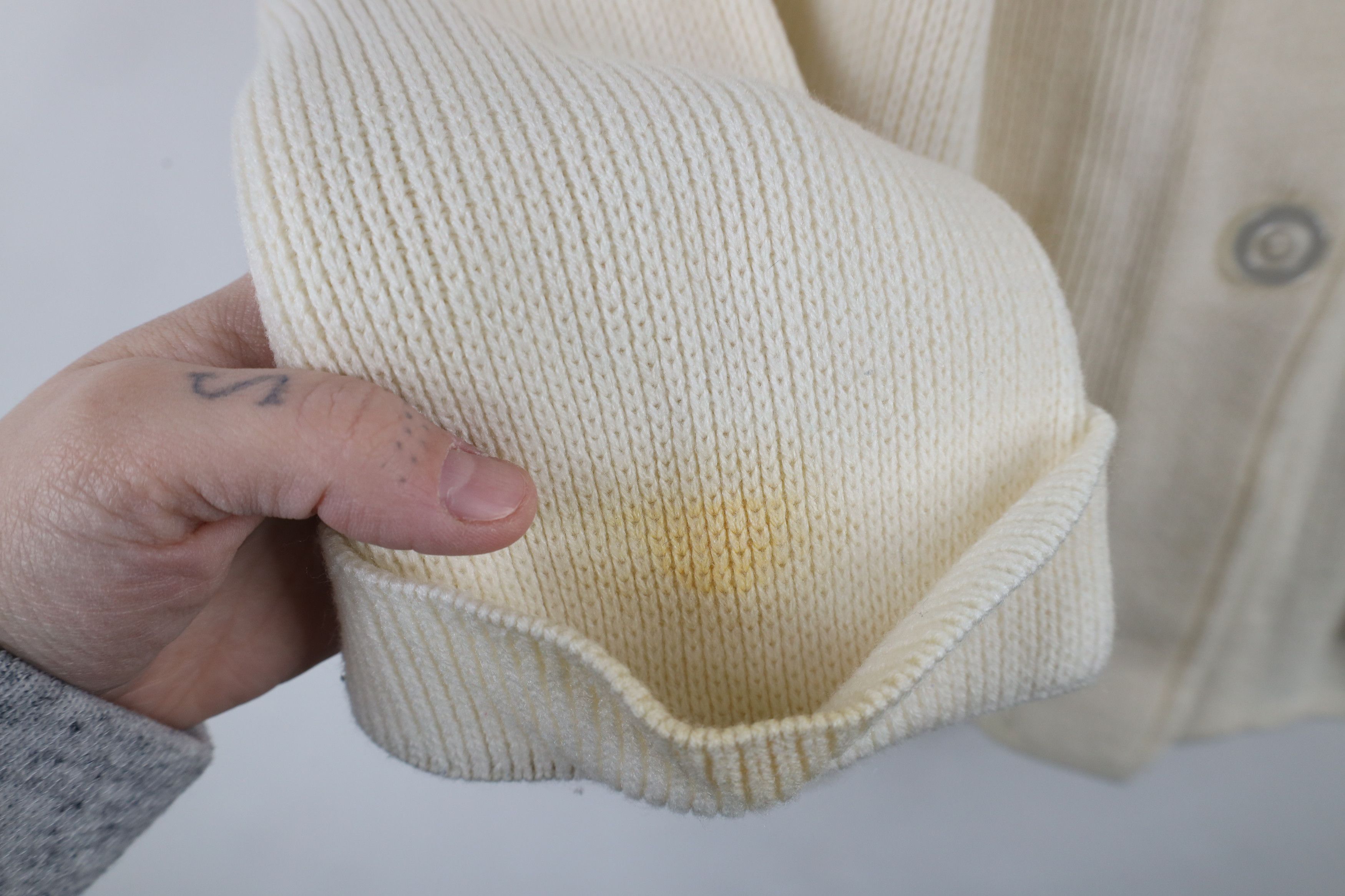 Vintage Vintage 60s 70s Streetwear Knit Cardigan Sweater Cream Size XL / US 12-14 / IT 48-50 - 6 Thumbnail