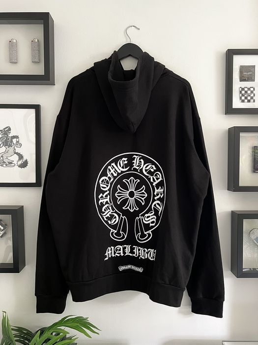 Chrome Hearts Malibu Exclusive Horse Shoe Zip Up Hoodie Black Men's - US