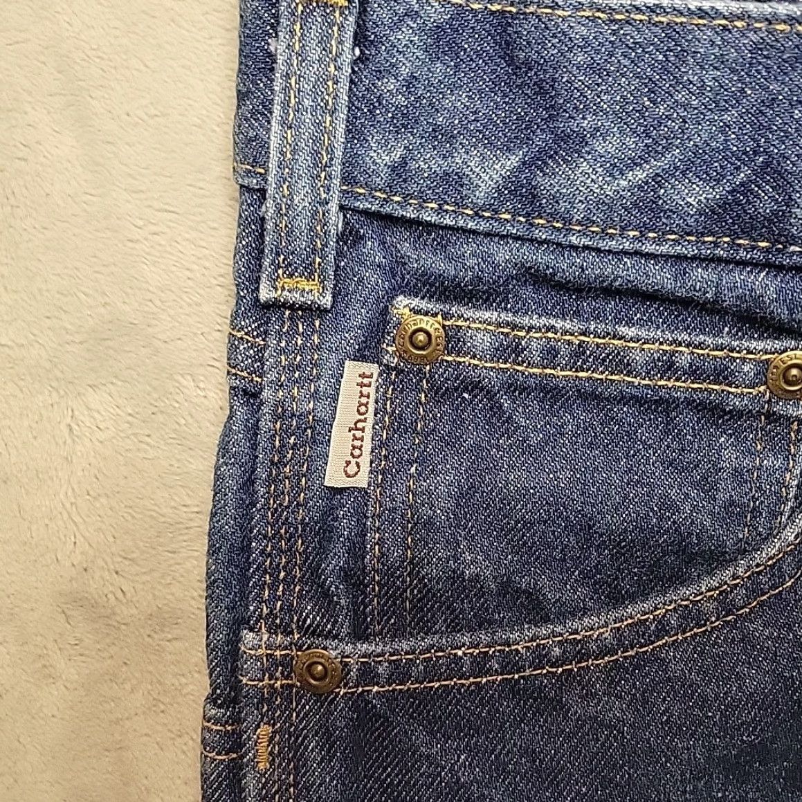 Carhartt Carhartt Jeans Mens 38 Inseam 28 Blue Denim Relaxed Fit Work Casual 5-Pocket Logo Belt Loops Solid Cotton Denim 38 Mens Jeans Size US 38 / EU 54 - 4 Thumbnail