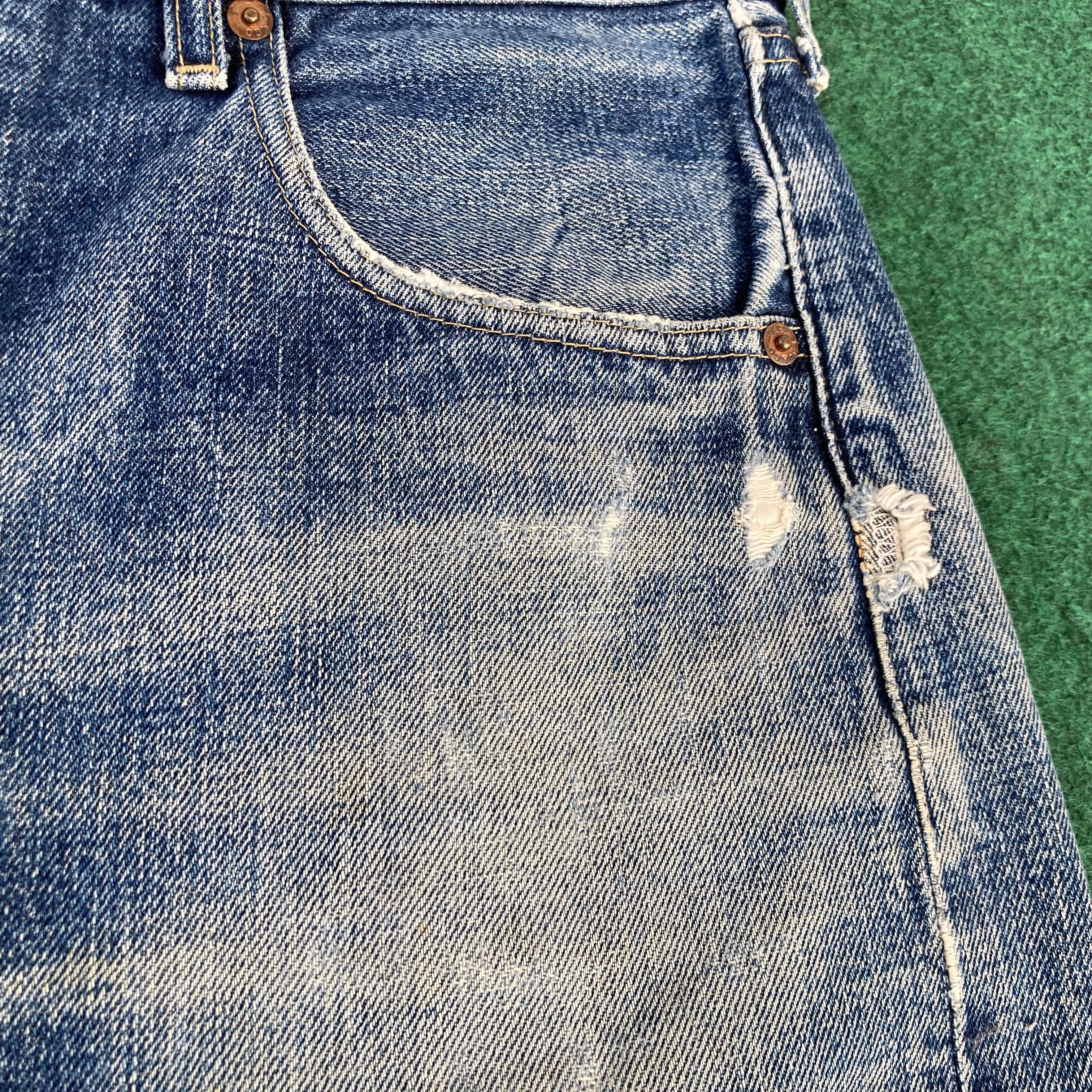 Levi's Vtg Levis 702 Big E Short Pants Redline Selvedge Jorts Jeans Size US 31 - 6 Thumbnail