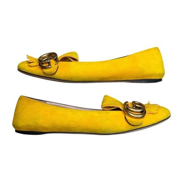 Gucci GUCCI Marmont Kiltie Fringe Loafer Flats EU 37.5 US 7.5 Yell Size US 7.5 / IT 37.5 - 5 Thumbnail