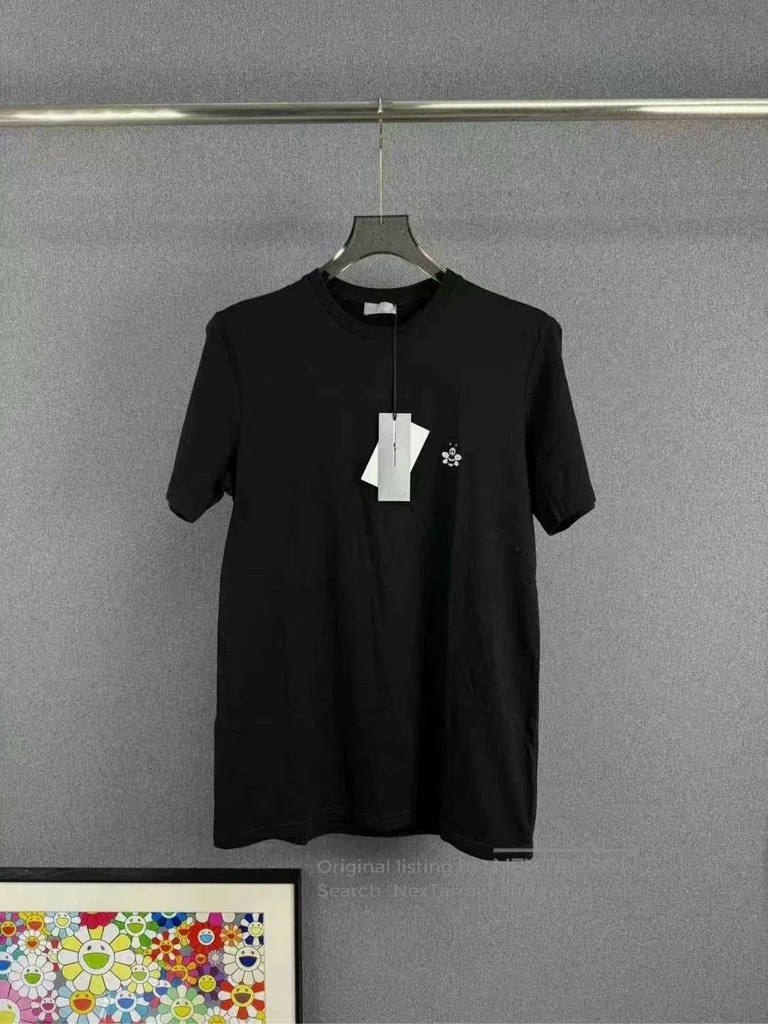 dior black embroidered logo short sleeve shirt.