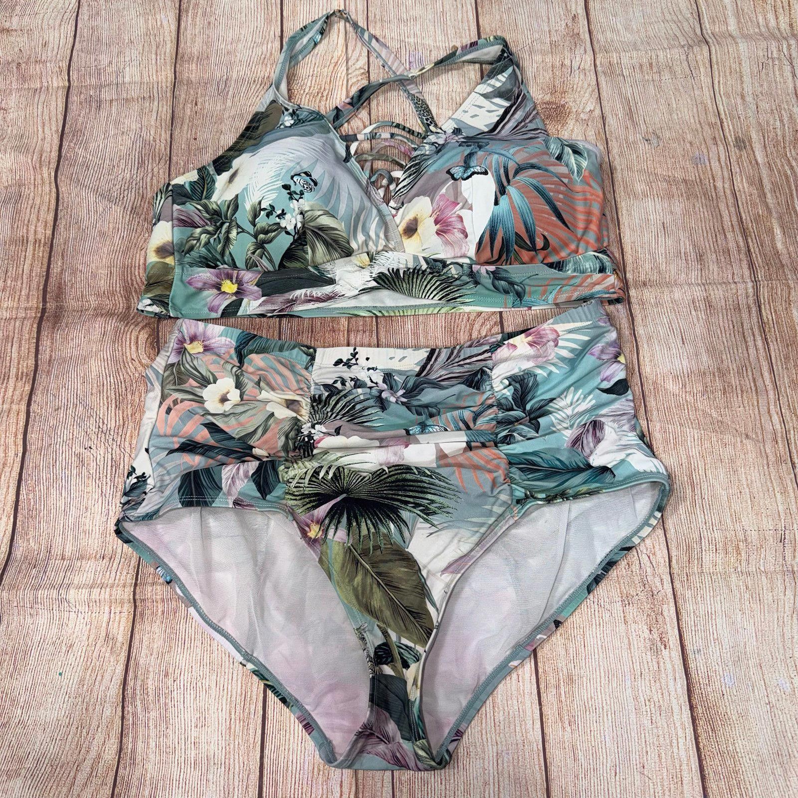 Other Torrid Floral High-Waisted Bikini Set Size 2 Size ONE SIZE - 1 Thumbnail