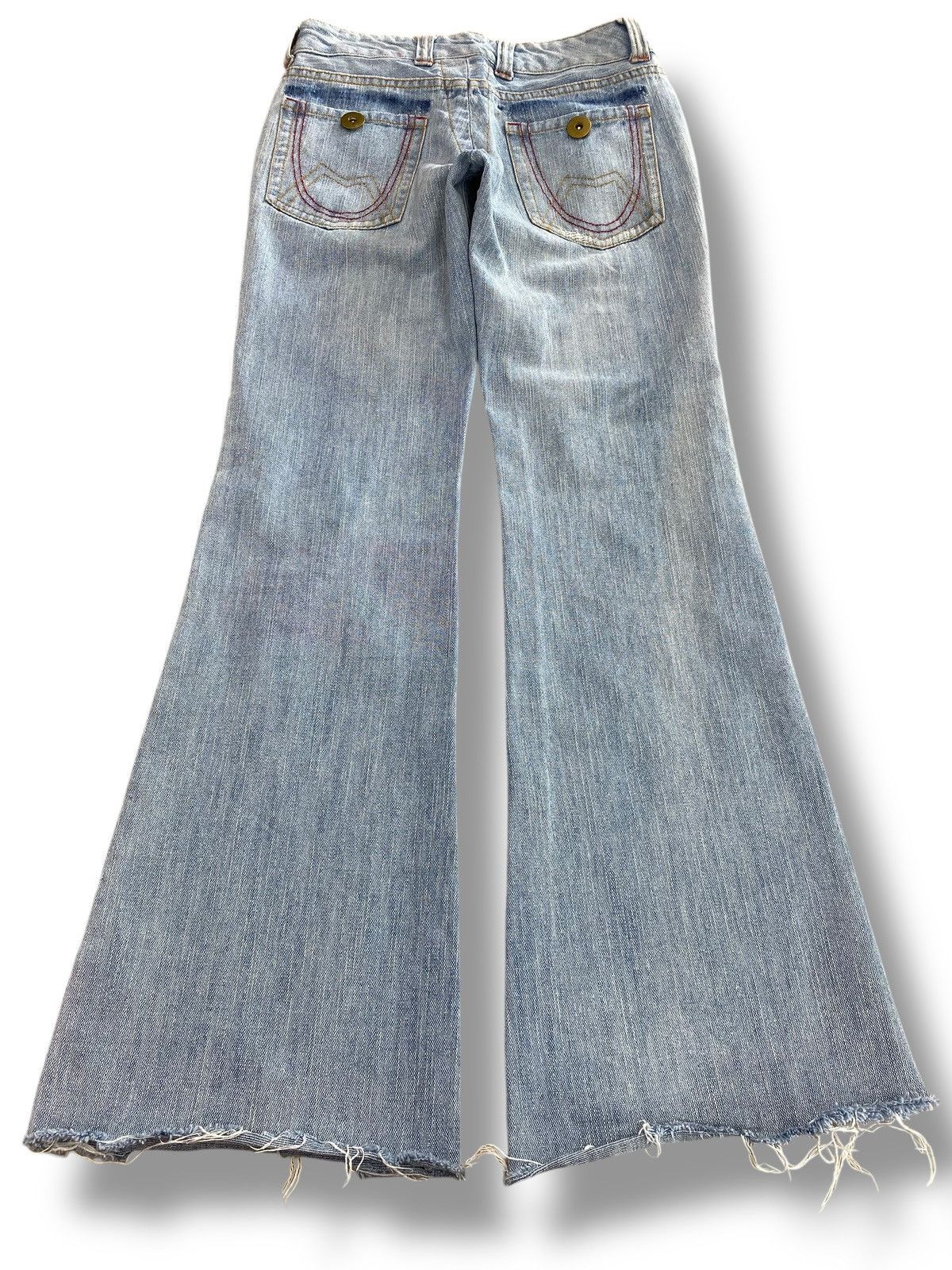 Japanese Brand Japanese Brand Light Wash Distressed Style Flare Jeans Size US 27 - 3 Thumbnail