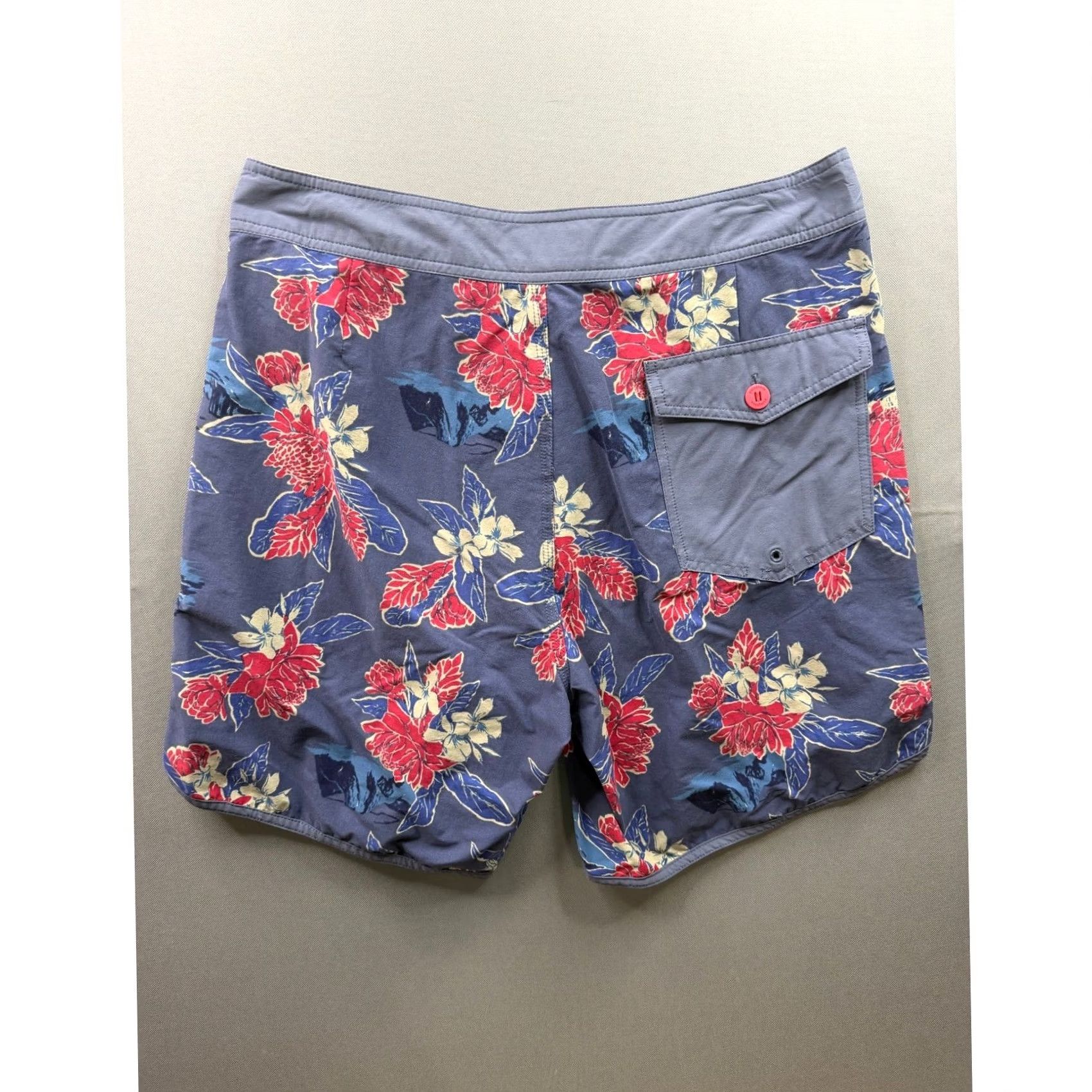 Patagonia Patagonia Board Shorts Mens Blue Floral Tropical Lace Up Swim Trunks 34 Size US 34 / EU 50 - 3 Thumbnail