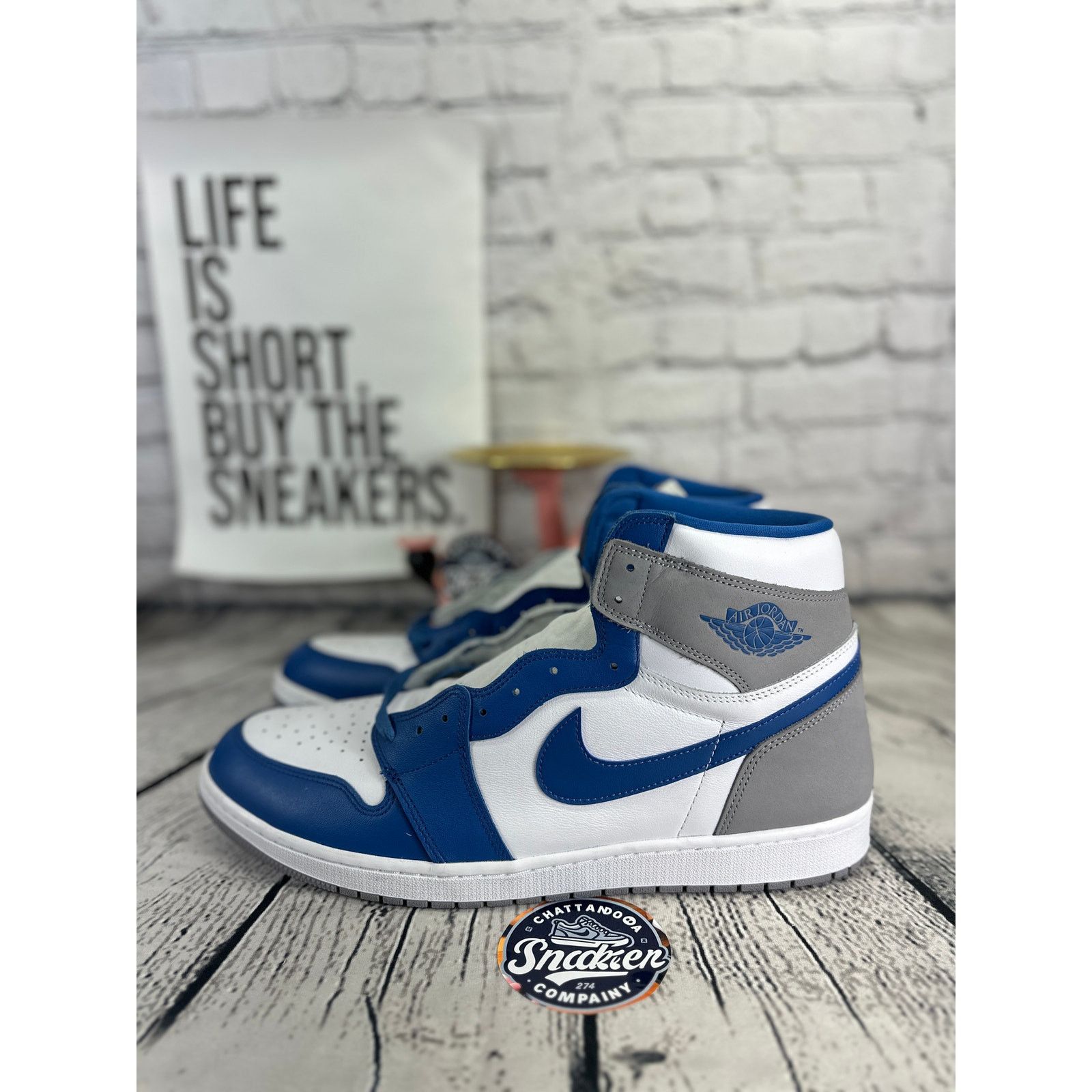 Nike Nike Air Jordan 1 Mens Size 18 True Blue Retro High OG NEW Size US 15 / EU 48 - 3 Thumbnail