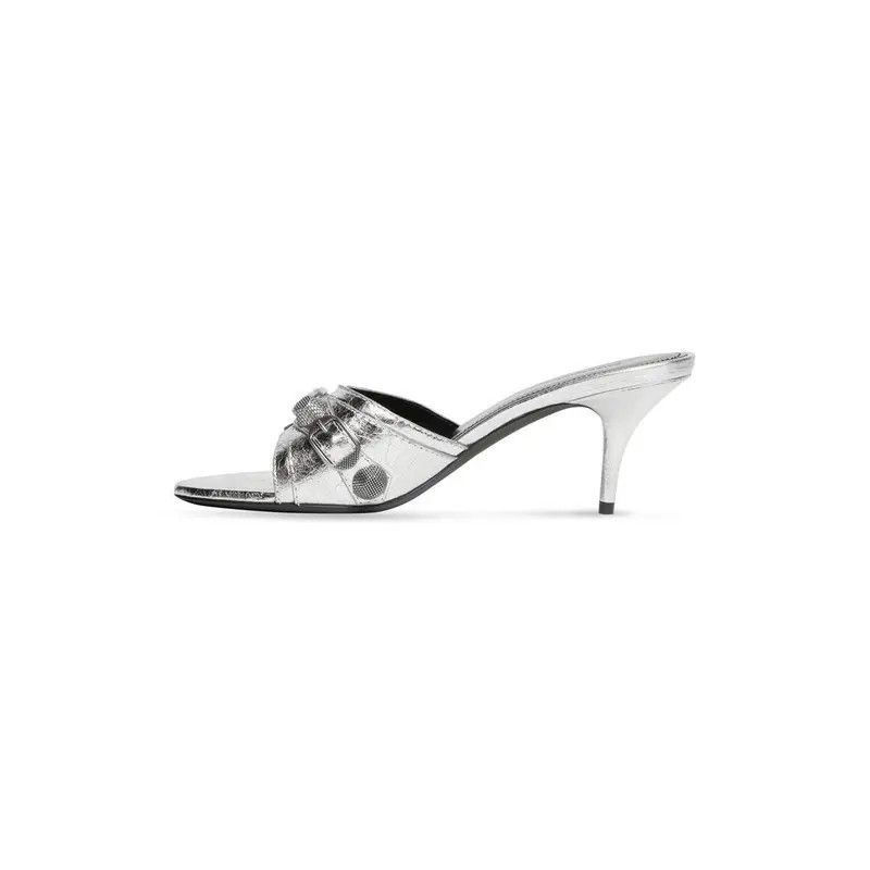 Balenciaga o1srvl11e0426 Cagole 70mm Sandals in Silver Size US 11 / IT 41 - 4 Thumbnail