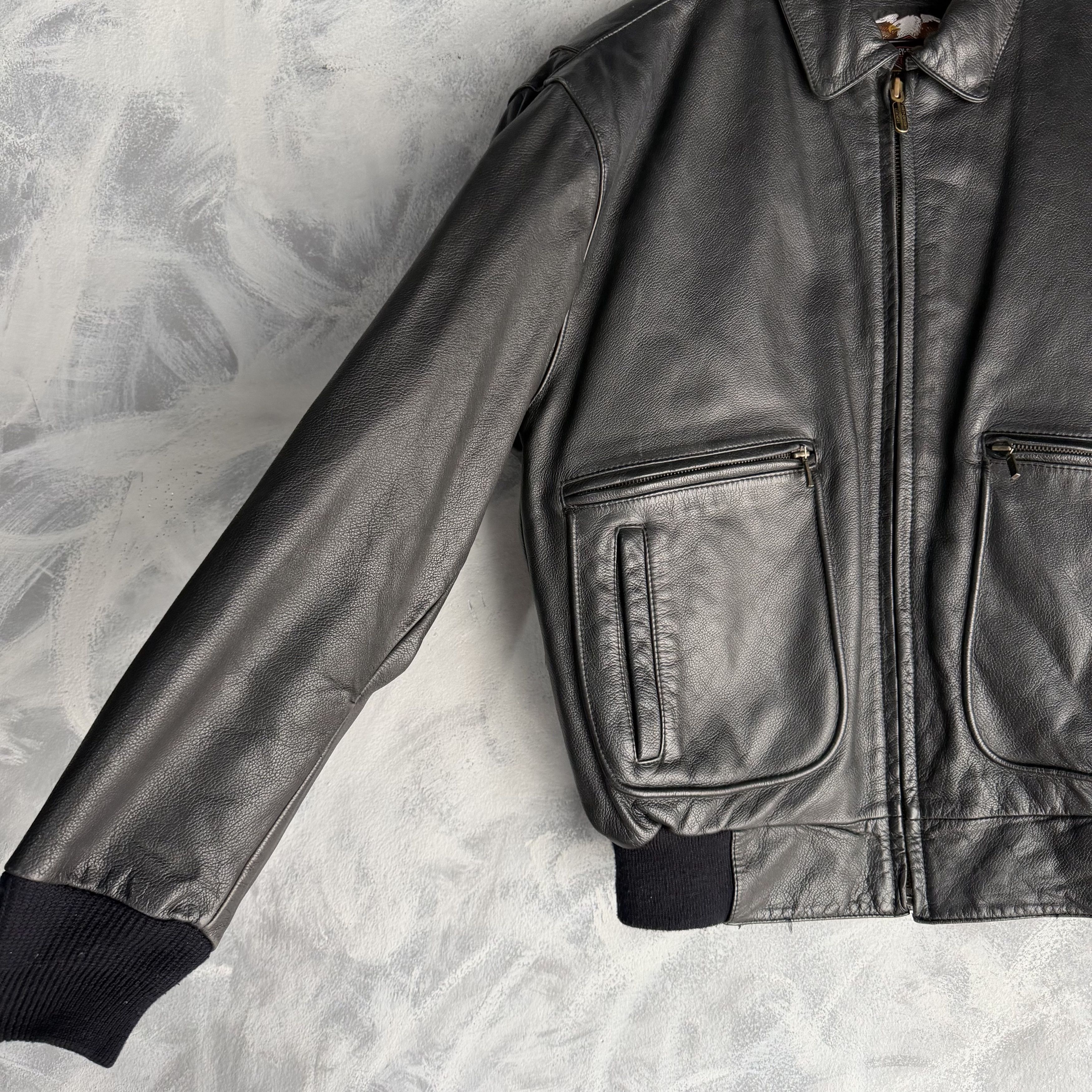 Harley Davidson Vtg Leather Jacket Harley Davidson Mens Motorcycle Bomber A2 Size US L / EU 52-54 / 3 - 3 Thumbnail