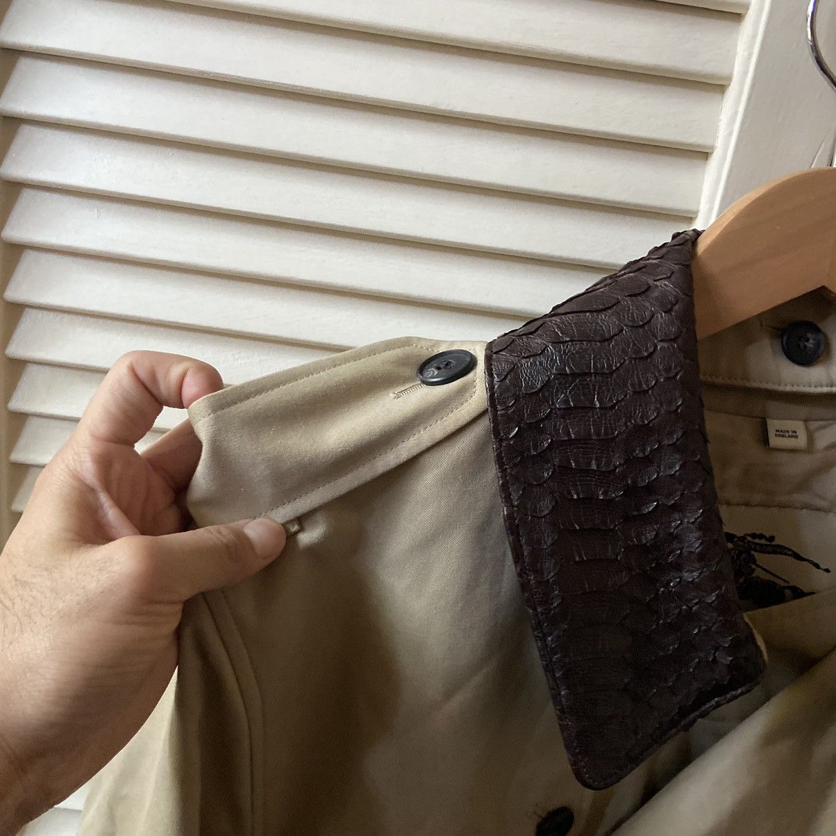 Burberry × Burberry Prorsum Burberry London Trench Coat Python Skin Collar Brown Tan Size US L / EU 52-54 / 3 - 5 Thumbnail