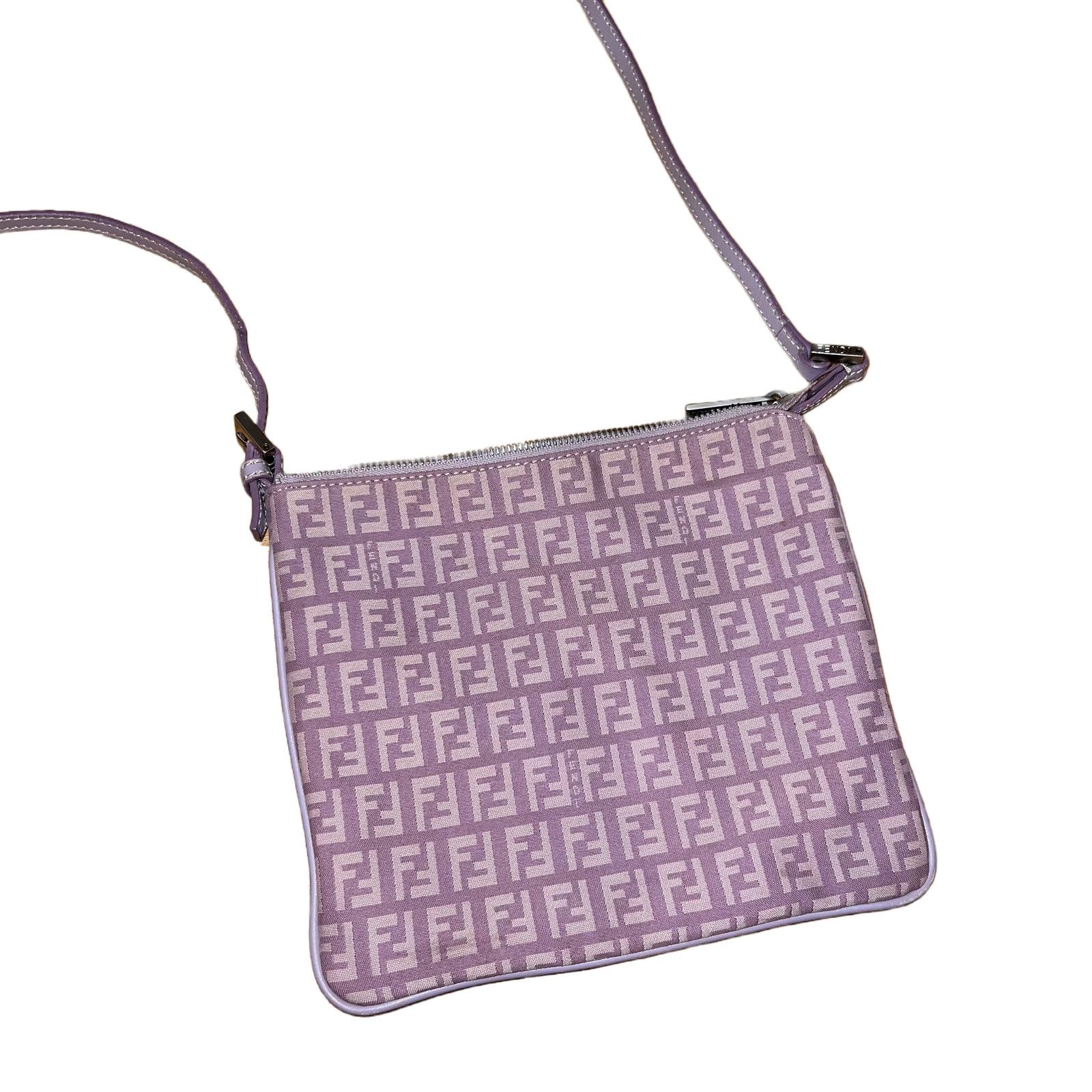 image of Fendi Zucca Cross Body Bag Pink in Purple, Men's