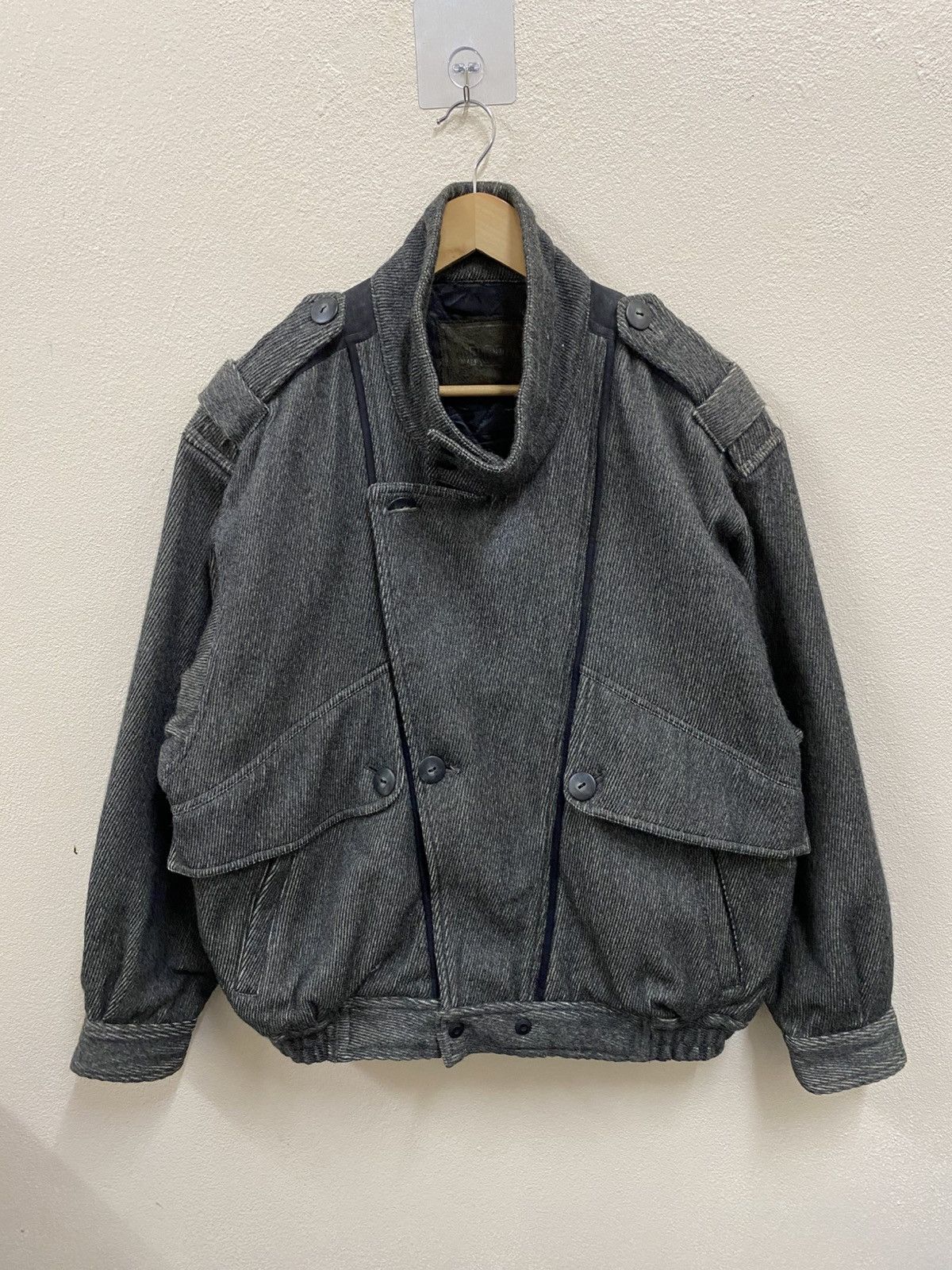 Issey Miyake VTG 80s ORORA Wool Jacket Bomber Issey Miyake Style Size US L / EU 52-54 / 3 - 14 Thumbnail