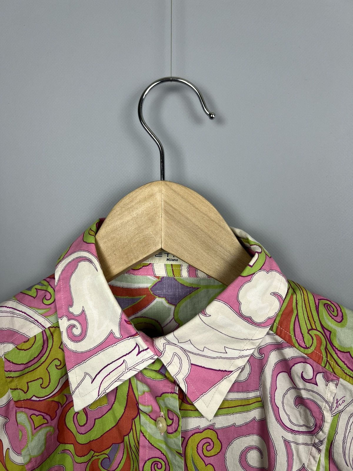 Etro Etro 46 Blouse Shirt Top Neutral Paisley floral print Size L / US 10 / IT 46 - 5 Thumbnail