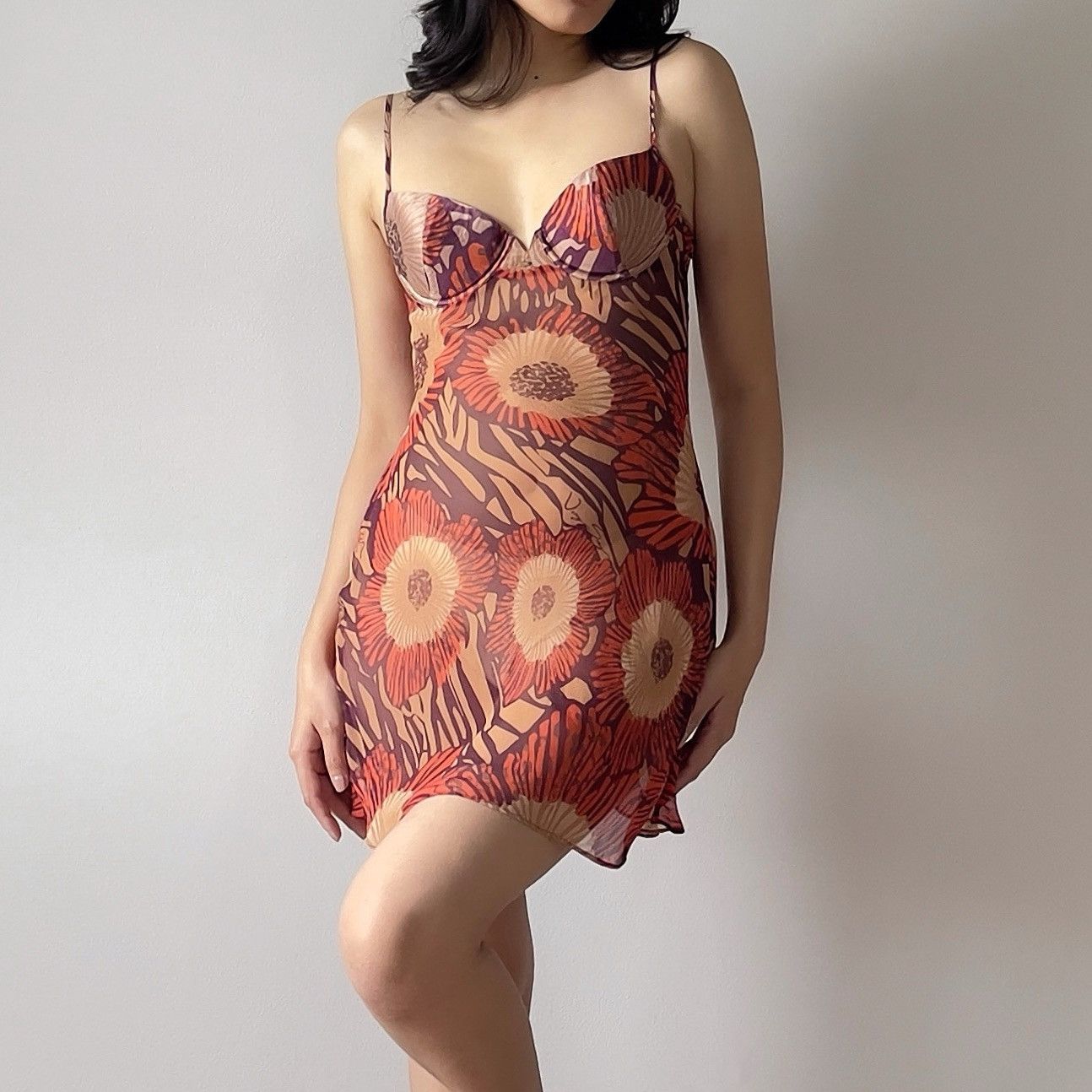 Victoria's Secret Romantic Floral Chiffon Sheer Bustier Slip Dress (34B/32C) Size ONE SIZE - 5 Thumbnail