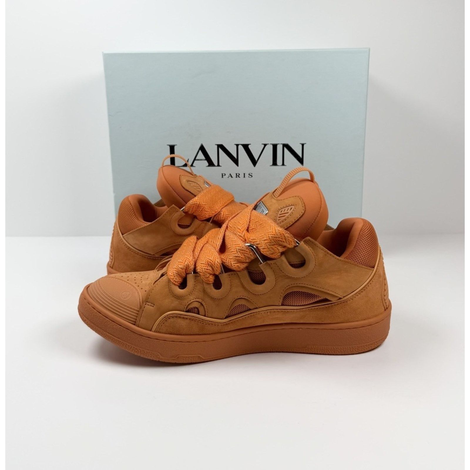 Lanvin Size 13- Lanvin Curb Mango Orange Sneakers NEW/RETAIL $1K Size US 13 / EU 46 - 6 Thumbnail