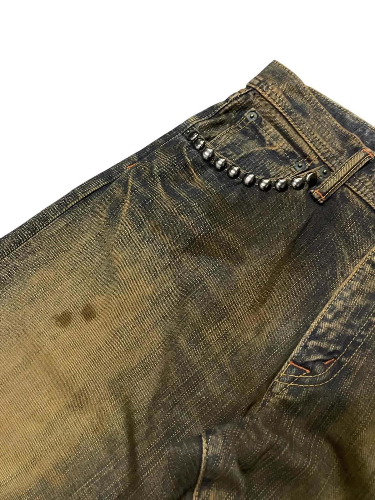 Hysteric Glamour × If Six Was Nine × Le Grande Bleu (L.G.B.) GLHEART Japan Studded Mud Wash Loose Jeans Size US 30 / EU 46 - 7 Thumbnail