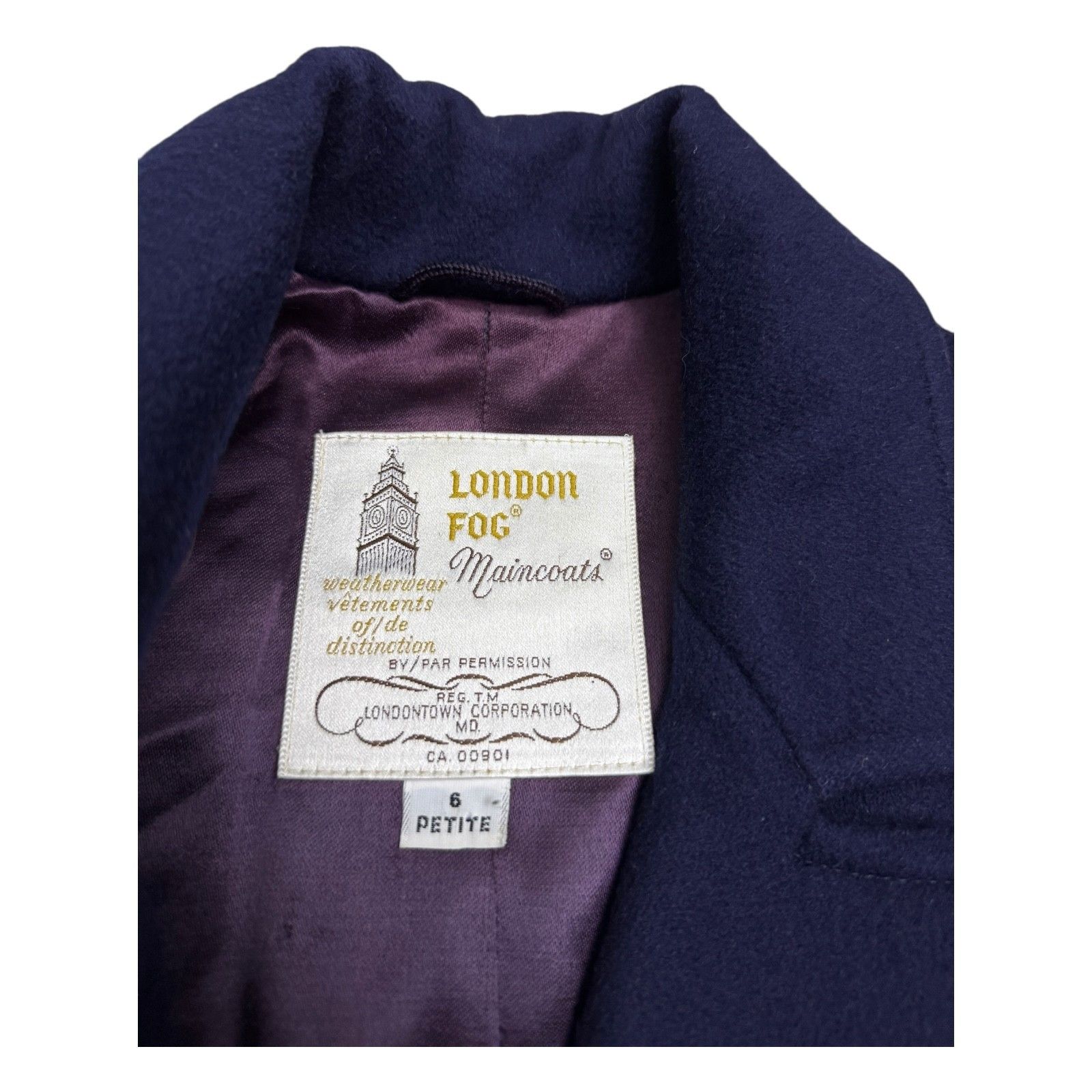 London Fog LONDON FOG Maincoats Vintage Winter Pea Coat 6 Petite Size M / US 6-8 / IT 42-44 - 3 Thumbnail