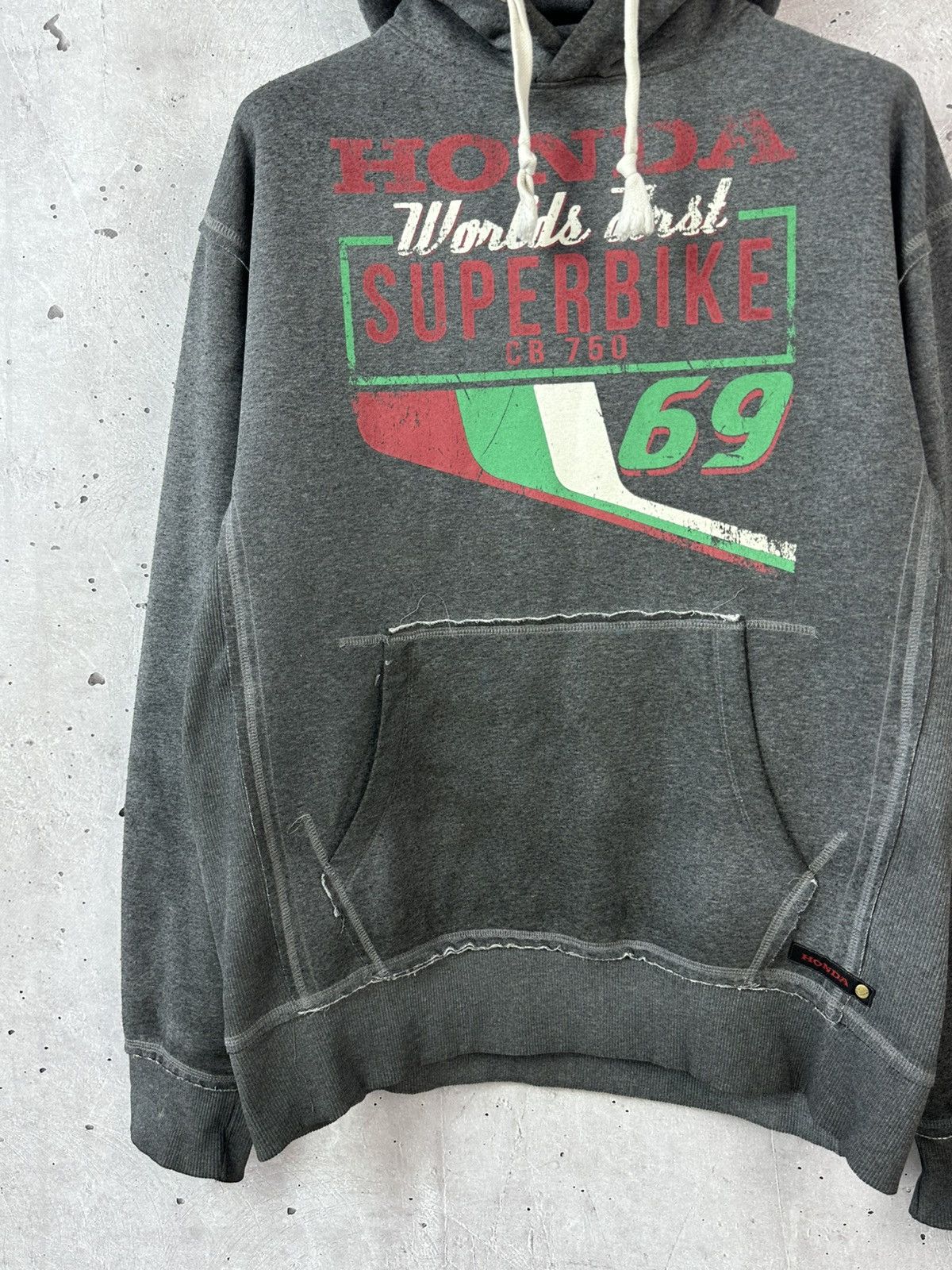 Honda Vintage Honda Racing Printed Distressed Grey Hoodie Size US XL / EU 56 / 4 - 4 Thumbnail