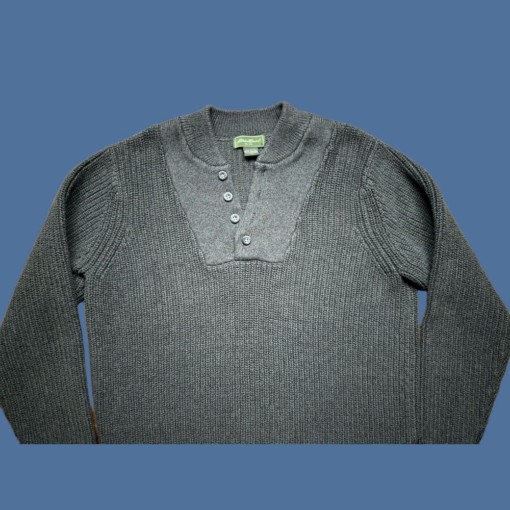 Eddie Bauer VINTAGE Eddie Bauer Sweater Henley Knit Mens M Green Cotton Ribbed Crew Neck 2000s Size US M / EU 48-50 / 2 - 1 Thumbnail