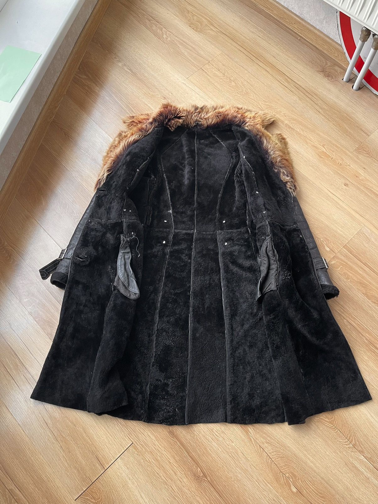If Six Was Nine 70s VTG Sheepskin Fur Trench Belted Leather Coat LGB Style Size XS / US 0-2 / IT 36-38 - 11 Thumbnail
