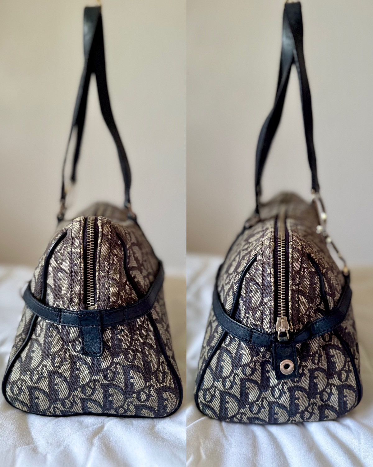 Christian Dior Monsieur × Dior × Vintage DIOR Navy Blue Diorissimo Trotter Charm Shoulder Duffle Bag Size ONE SIZE - 5 Thumbnail