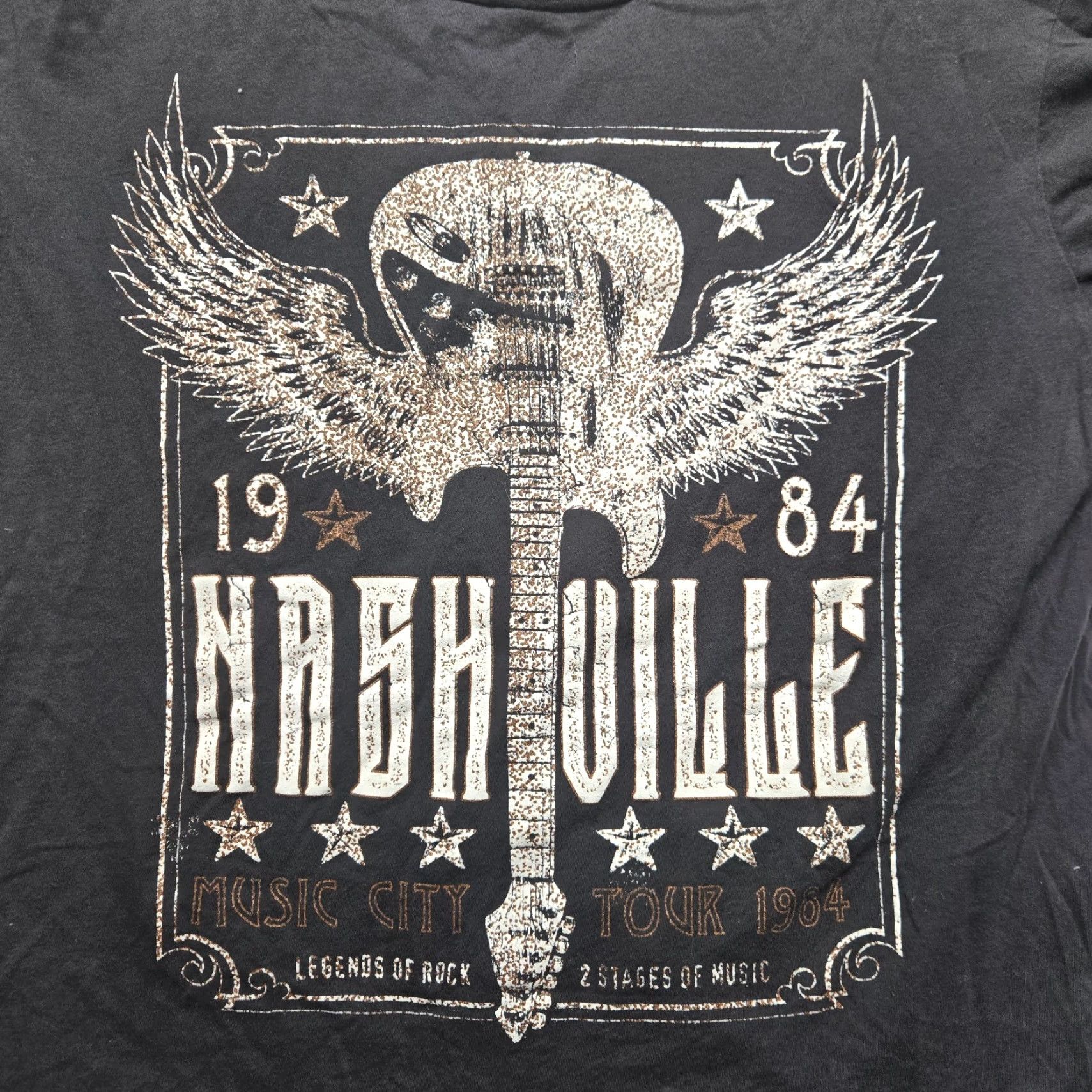 Vintage Nashville TN Music City Pattern Tee T-Shirt Black Adult Women's Size M Medium Shirt Cities Art Christmas Funny Style Unbranded Size M / US 6-8 / IT 42-44 - 2 Thumbnail
