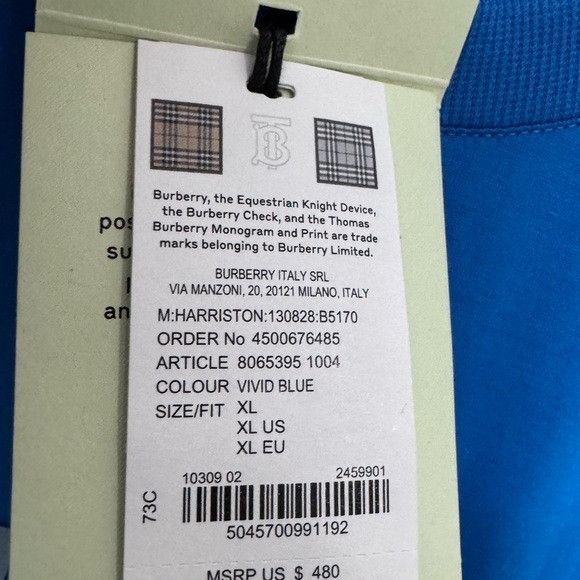 Burberry Burberry Harriston T-Shirt Blue Men’s XL Size US XL / EU 56 / 4 - 4 Thumbnail