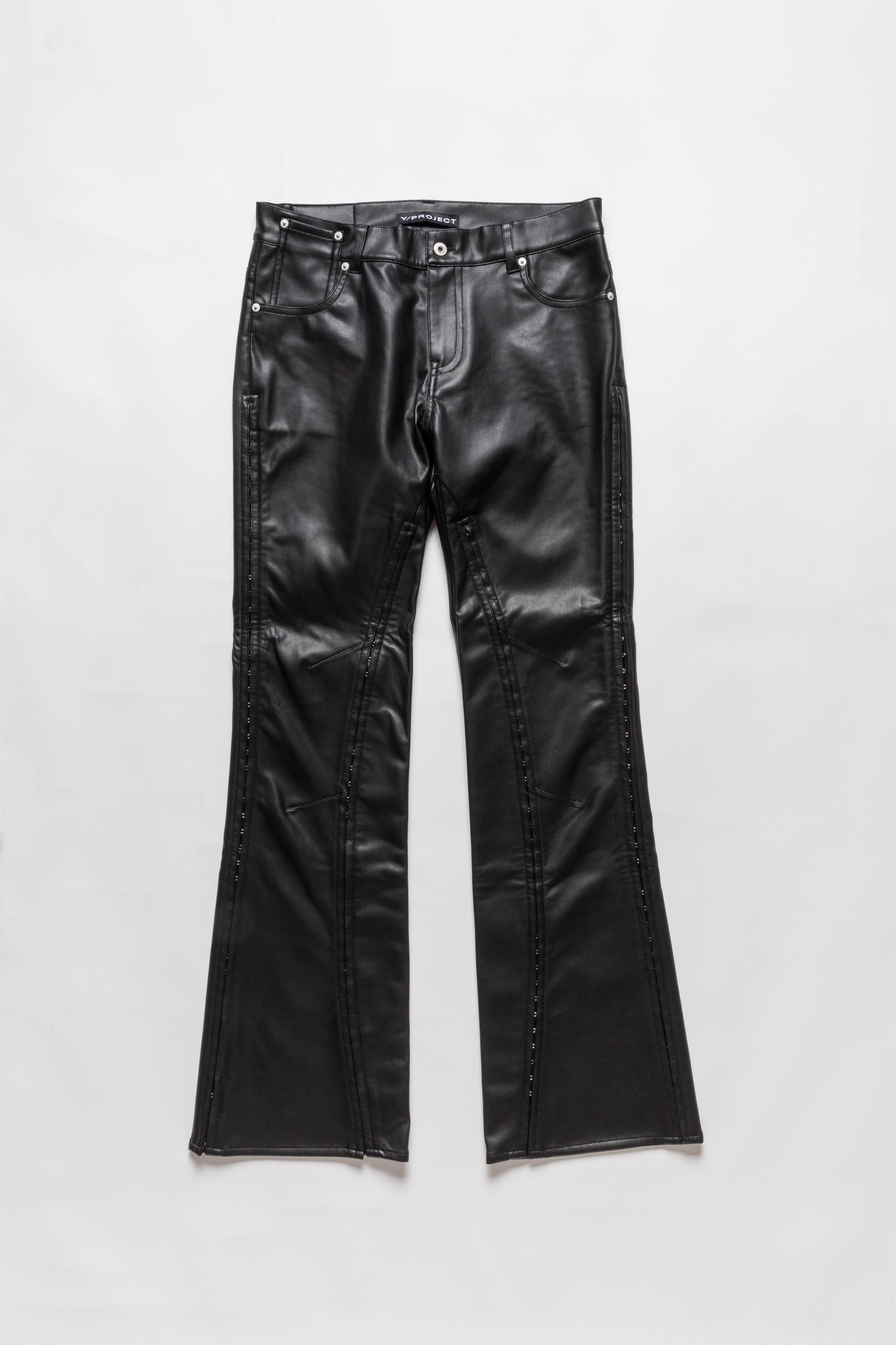 Y/Project $760 Y/Project Hook and Eye Slim Leather Pants Size US 26 / EU 42 - 1 Thumbnail