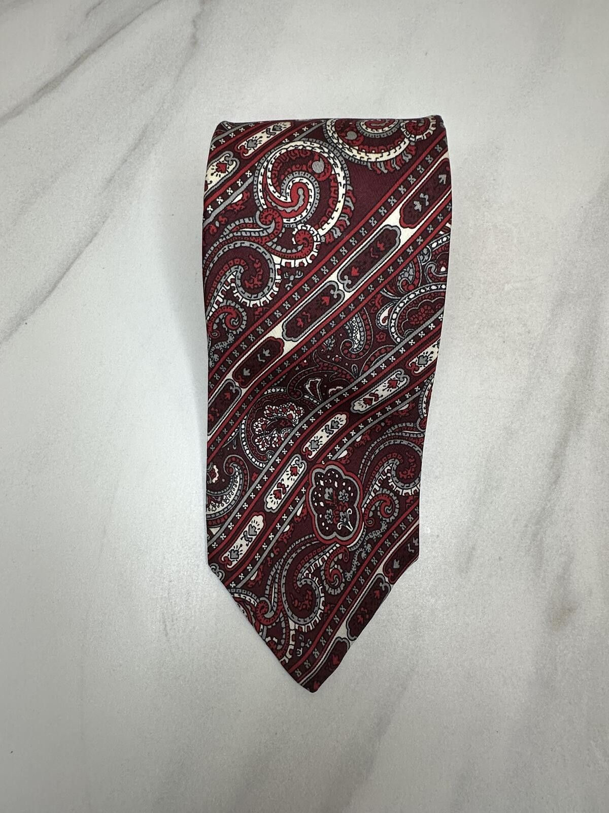 Christian Dior Monsieur Vintage Christian Dior Cravates silk tie burgundy paisley Size ONE SIZE - 1 Thumbnail