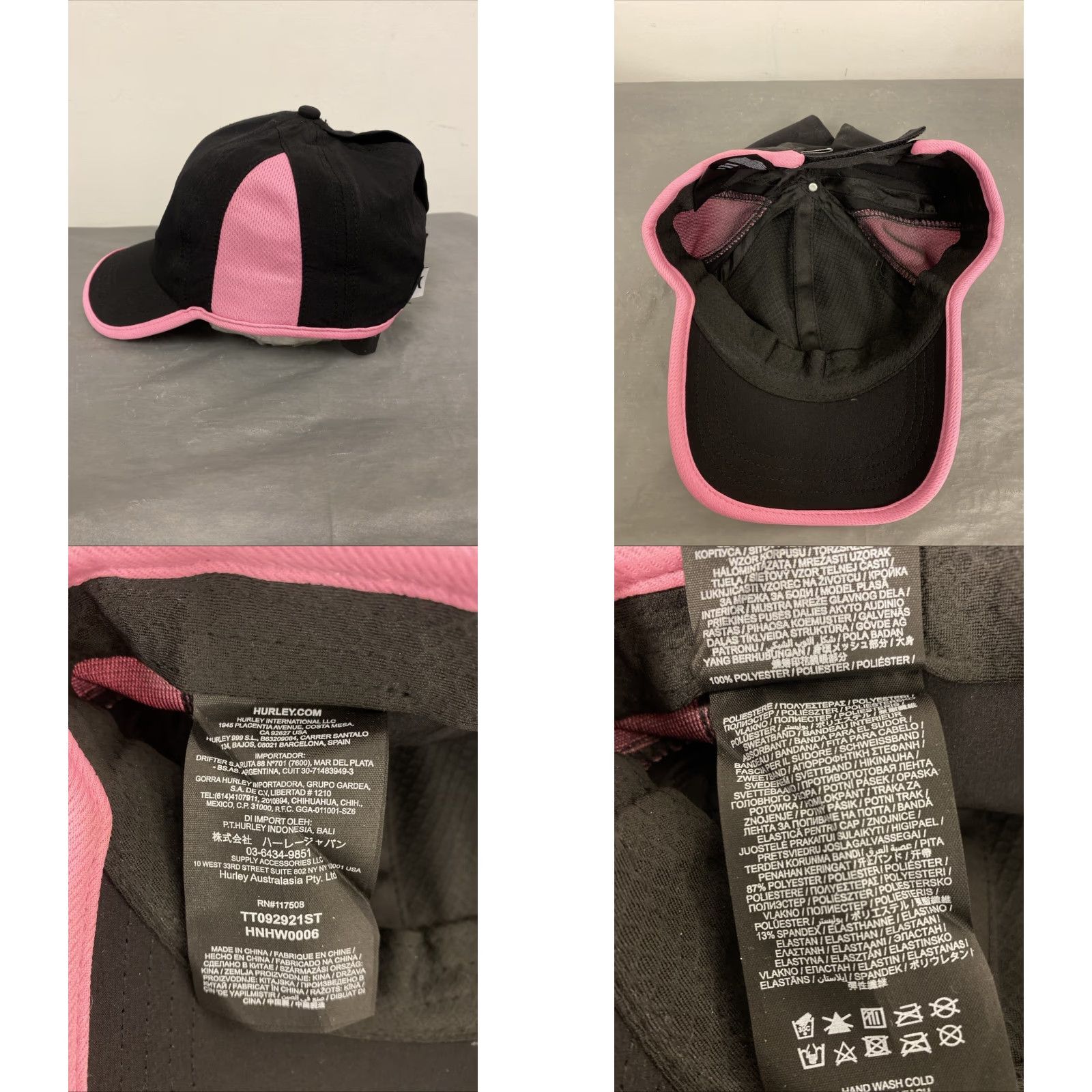 Hurley Hurley Women’s Dri-FIT Adjustable Fit Hat Cap Pink Black Running /775 Size ONE SIZE - 8 Thumbnail