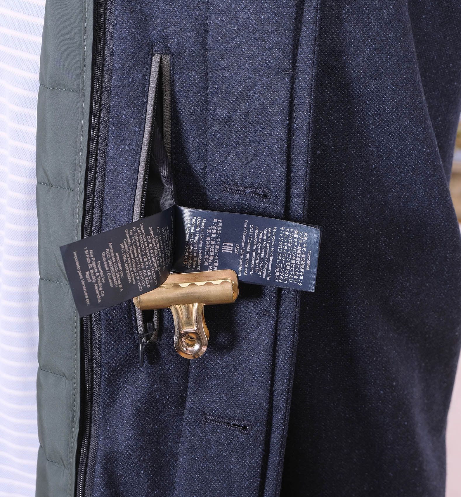 Hackett Hackett, navy blue wool coat, size 40, quilted lining Size US M / EU 48-50 / 2 - 5 Thumbnail