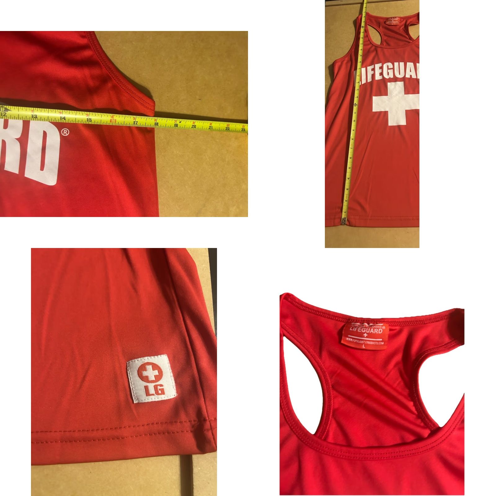 Vintage Lifeguard Tank Top Racer Back Men Large Red Officially Licensed Beach Workout Shirt Size US L / EU 52-54 / 3 - 9 Thumbnail