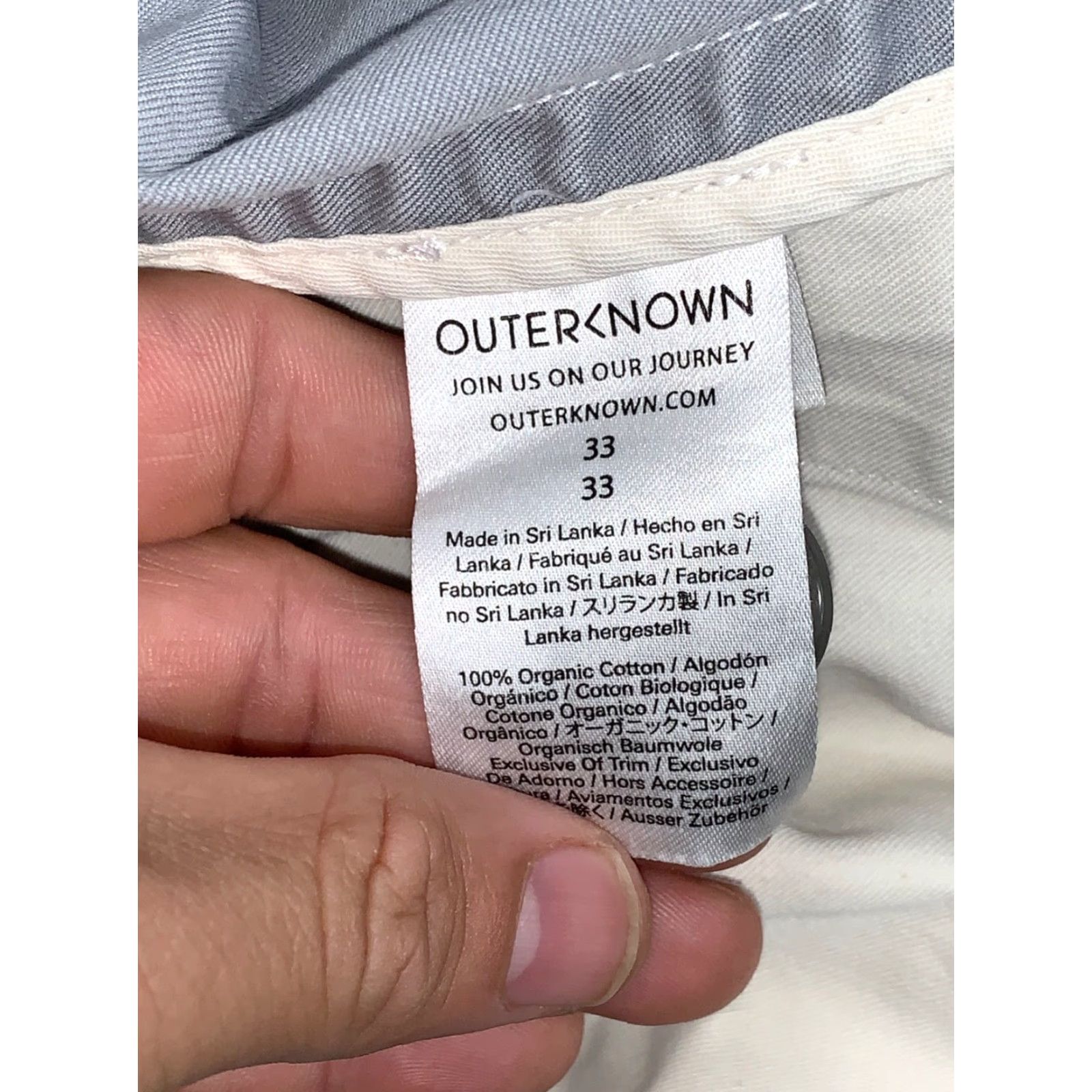 Outerknown Outerknown Mens Chino Pants Gray 33x30 Casual Pants Men's Gray Chino 33 30 Straight 33 Size US 33 - 6 Thumbnail